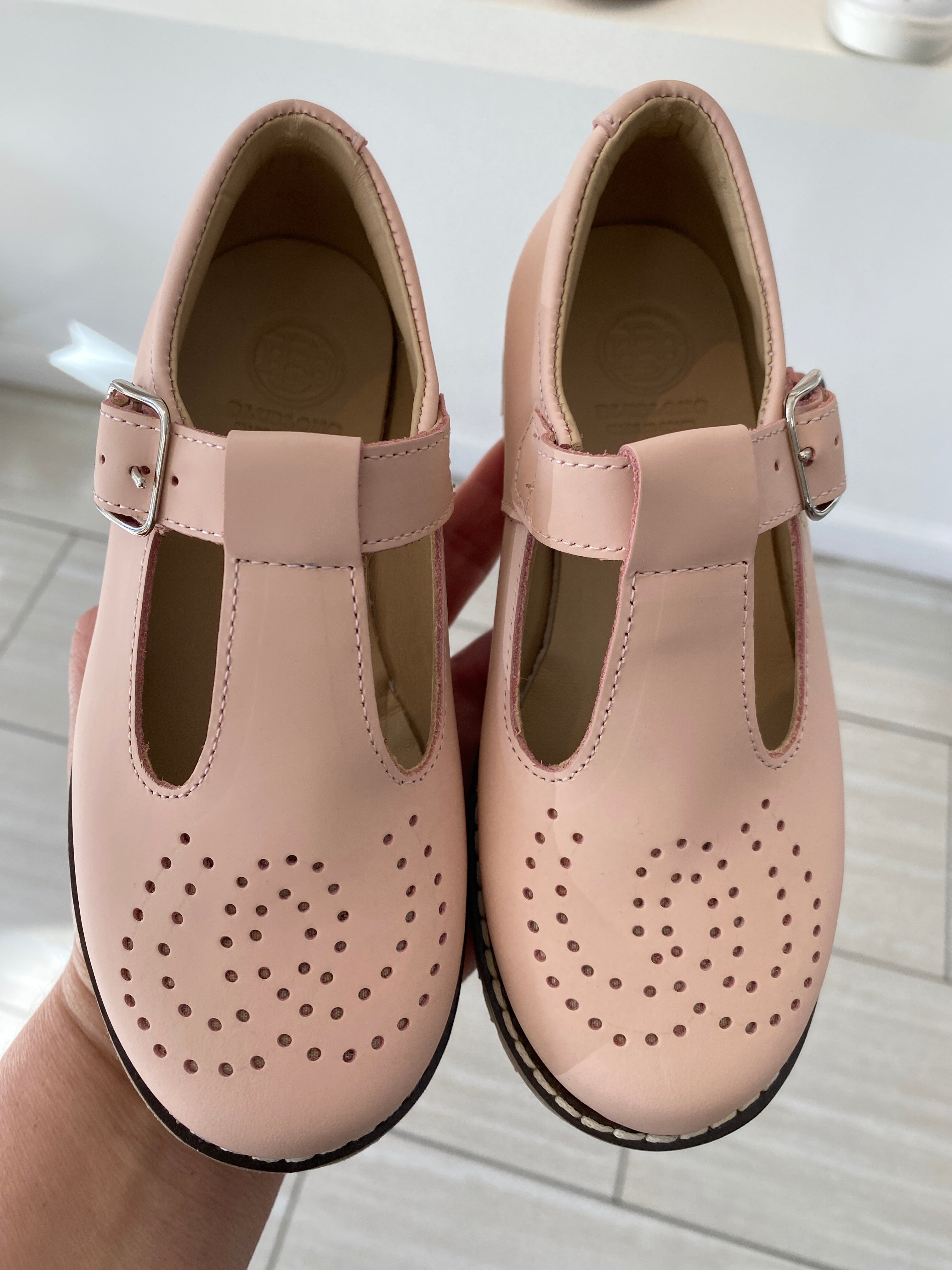 Blublonc Salmon Gum Chunky T-Strap Loafers for Women - Comfortable Slip-On Shoes for Casual Outfits, Work & Travel