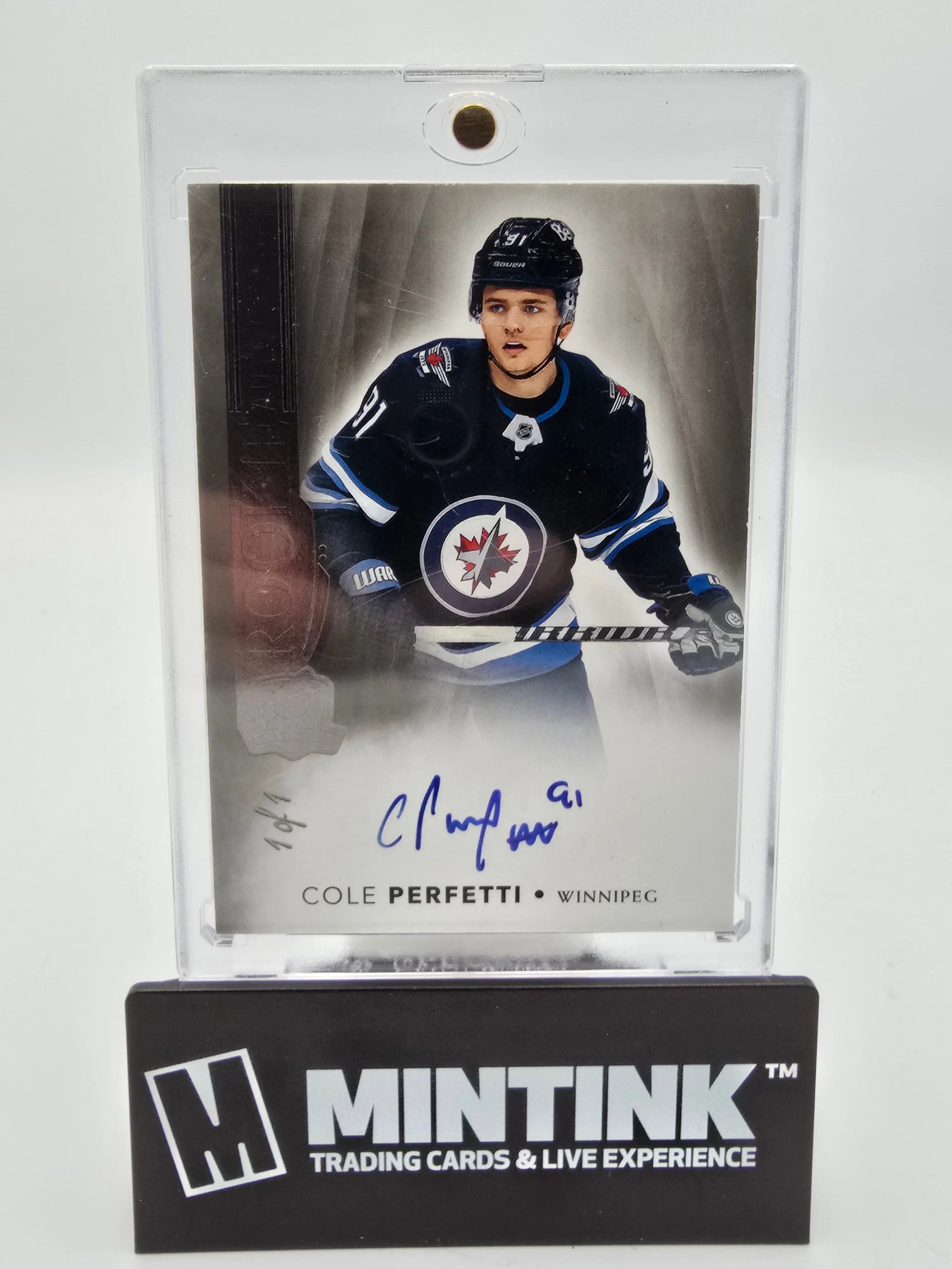 2021-22 Upper Deck The Cup Hockey Cole Perfetti Rookie Autograph 1/1 #183 - Rare Collectible for Hockey Fans & Sports Memorabilia Enthusiasts