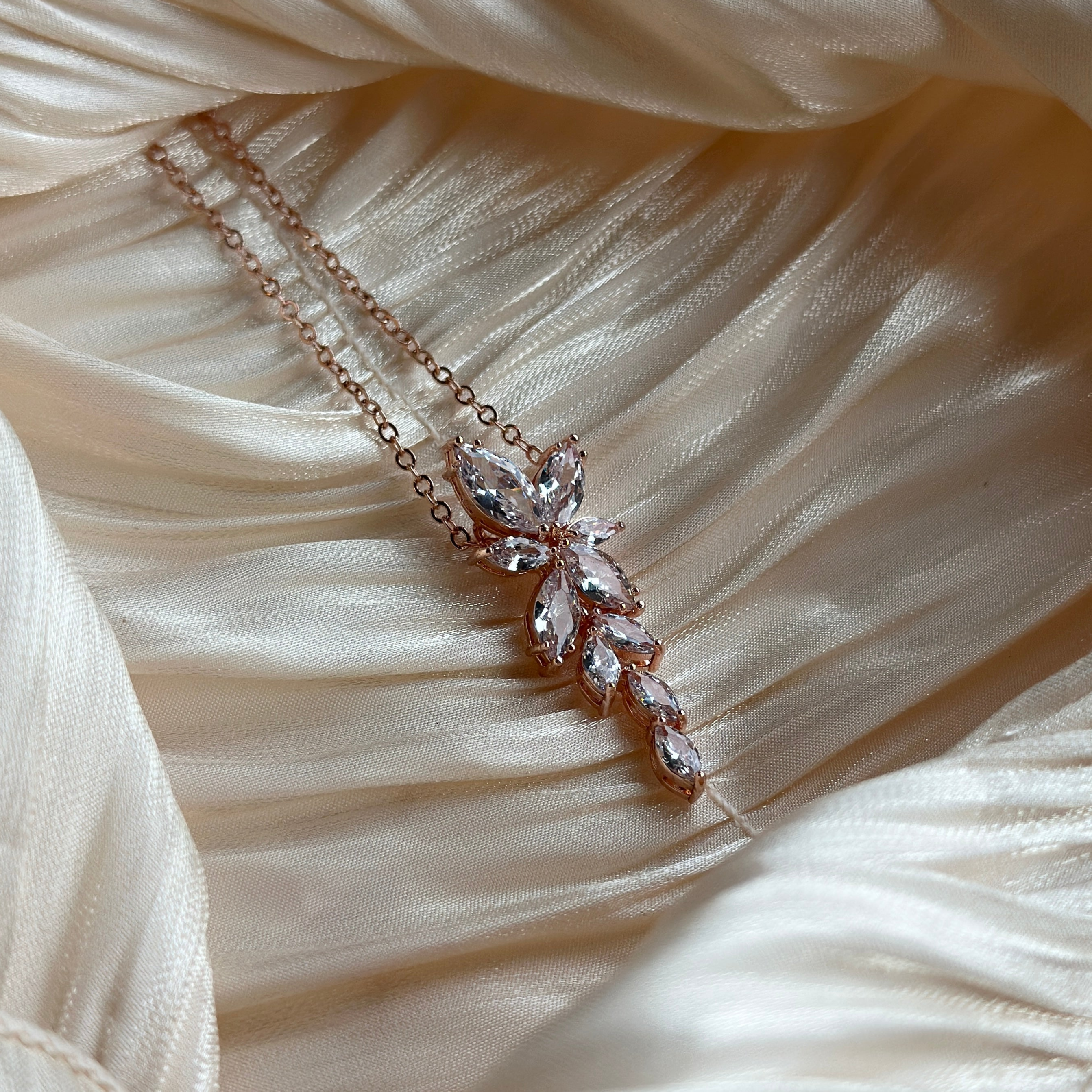 Rose Gold Vine Necklace - Elegant Floral Jewelry for Women - Perfect for Weddings, Parties & Everyday Wear
