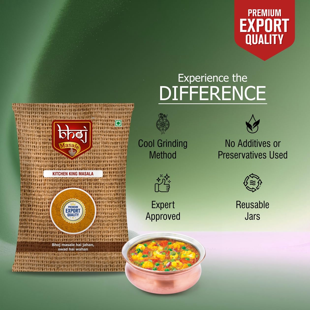 Premium Bhoj Pav Bhaji Masala Powder 100GM - Authentic Indian Spice Blend | No Additives, Preservatives, Onion or Garlic (Jain Friendly) | Perfect for Homemade Pav Bhaji, Street Food & Vegan Cooking
