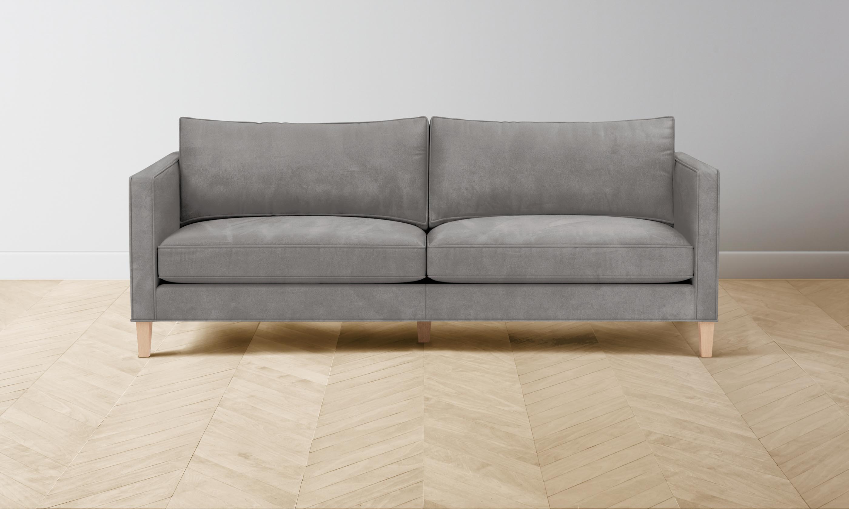 Premium Crosby Sectional Sofa - Genuine Nubuck Leather in Asphalt Gray | Modern Living Room Furniture for Home Theater & Family Gatherings