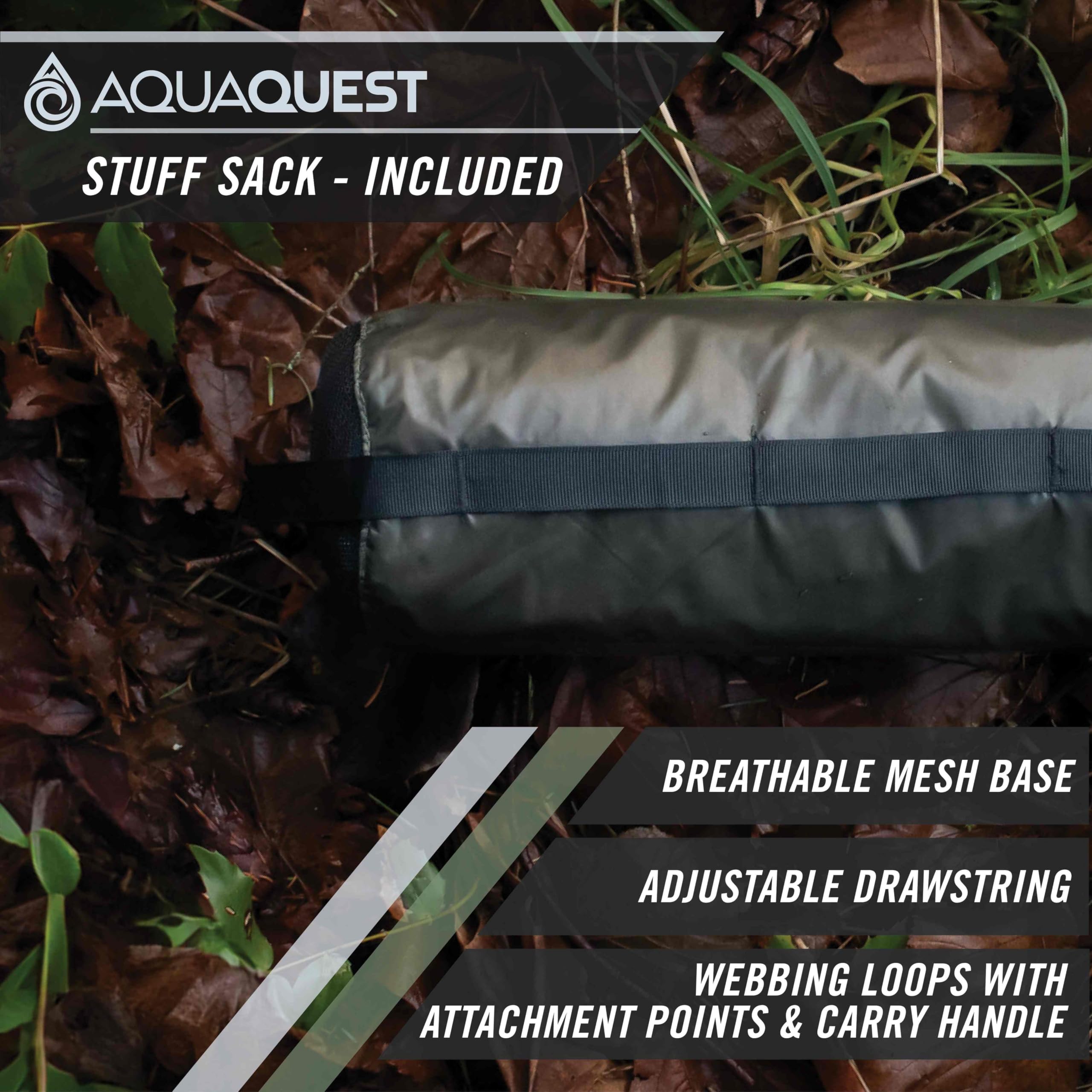 AquaQuest Defender Heavy Duty Waterproof Camping Tarp - Ultralight Tent Shelter & Rain Fly for Hiking, Backpacking, Bushcraft, Hammock - Perfect for Outdoor Adventures, Emergency Shelter & All-Weather Protection