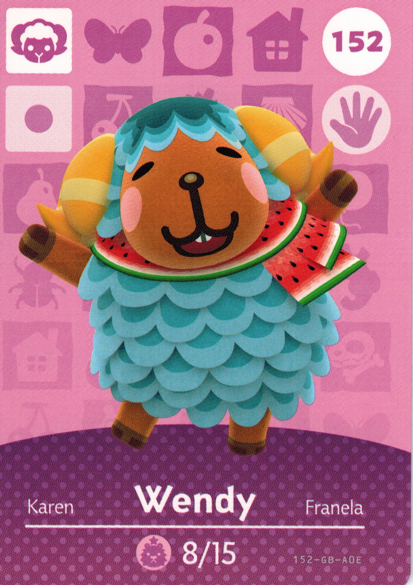 Nintendo Animal Crossing Happy Home Designer Amiibo Card - Wendy #152/200 (USA Version) - Perfect for Game Collectors & AC Fans