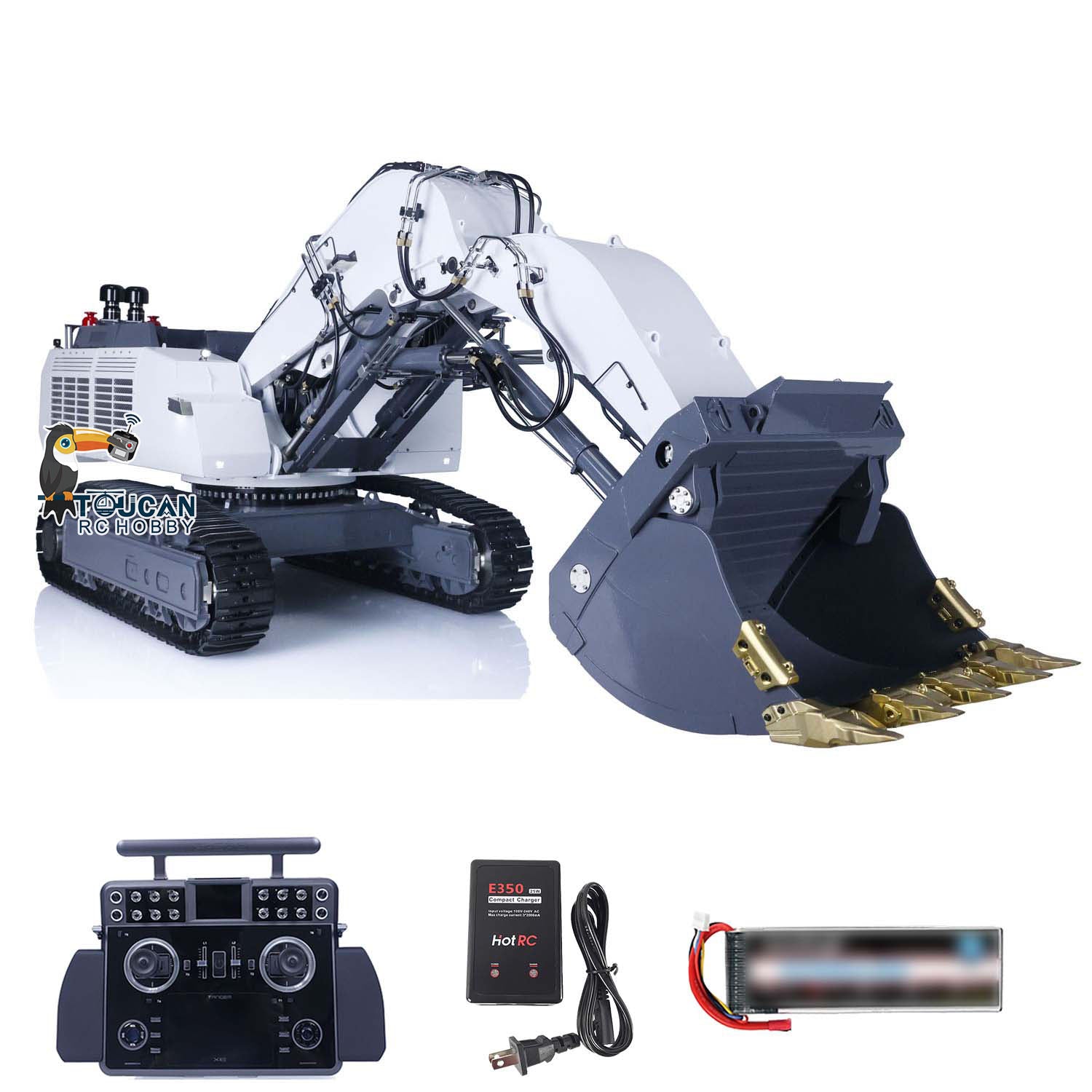 LESU 1/14 Heavy Duty RC Hydraulic Metal Excavator - Double Pump System, RTR Ready-to-Run, with Light Function | Remote Control Construction Toy for Adults & Kids | Perfect for Construction Site Play, Sandbox Digging & Backyard Excavation Fun