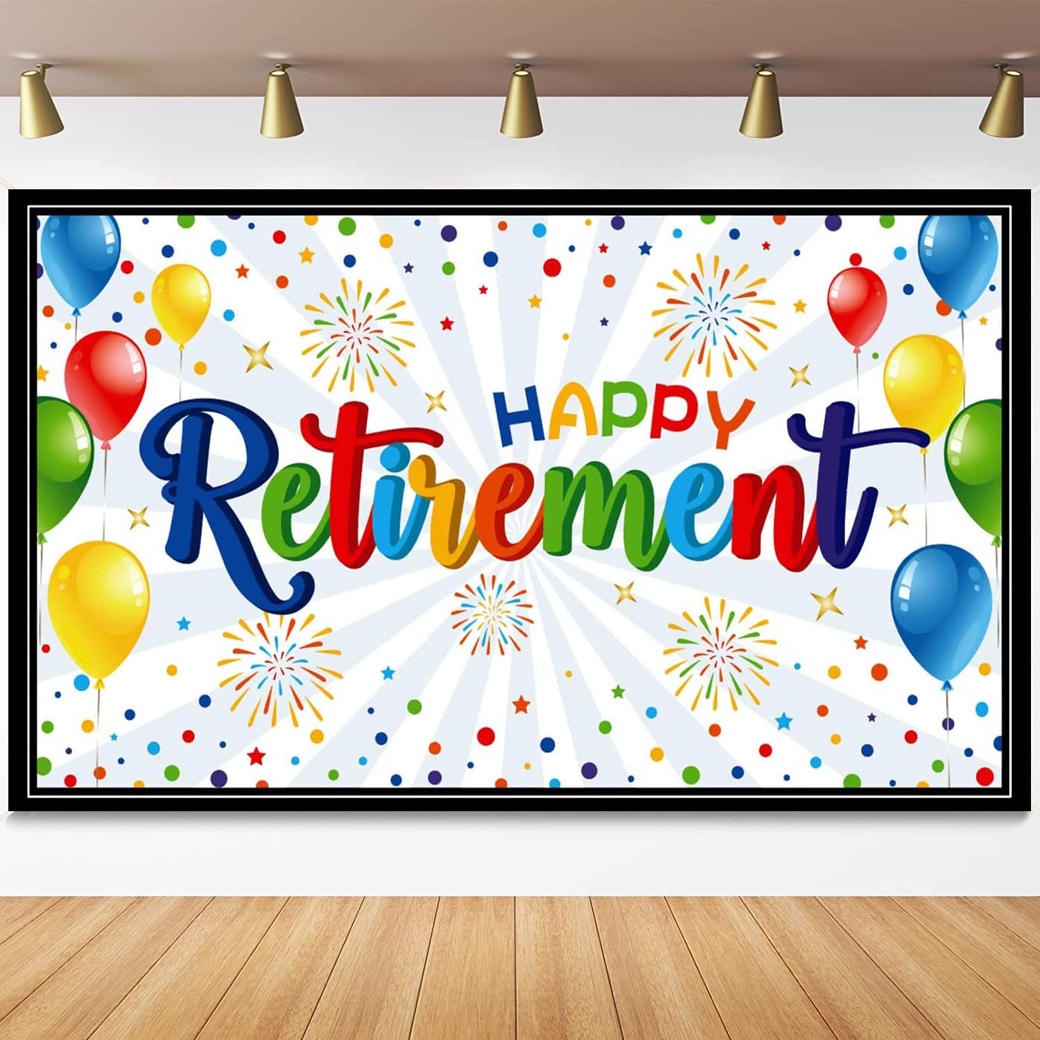 Colorful Retirement Party Banner & Photography Backdrop - Happy Retirement Decorations for Theme Parties, Photo Shoots & Celebrations | Perfect for Retirement Parties, Office Decor & Milestone Celebrations