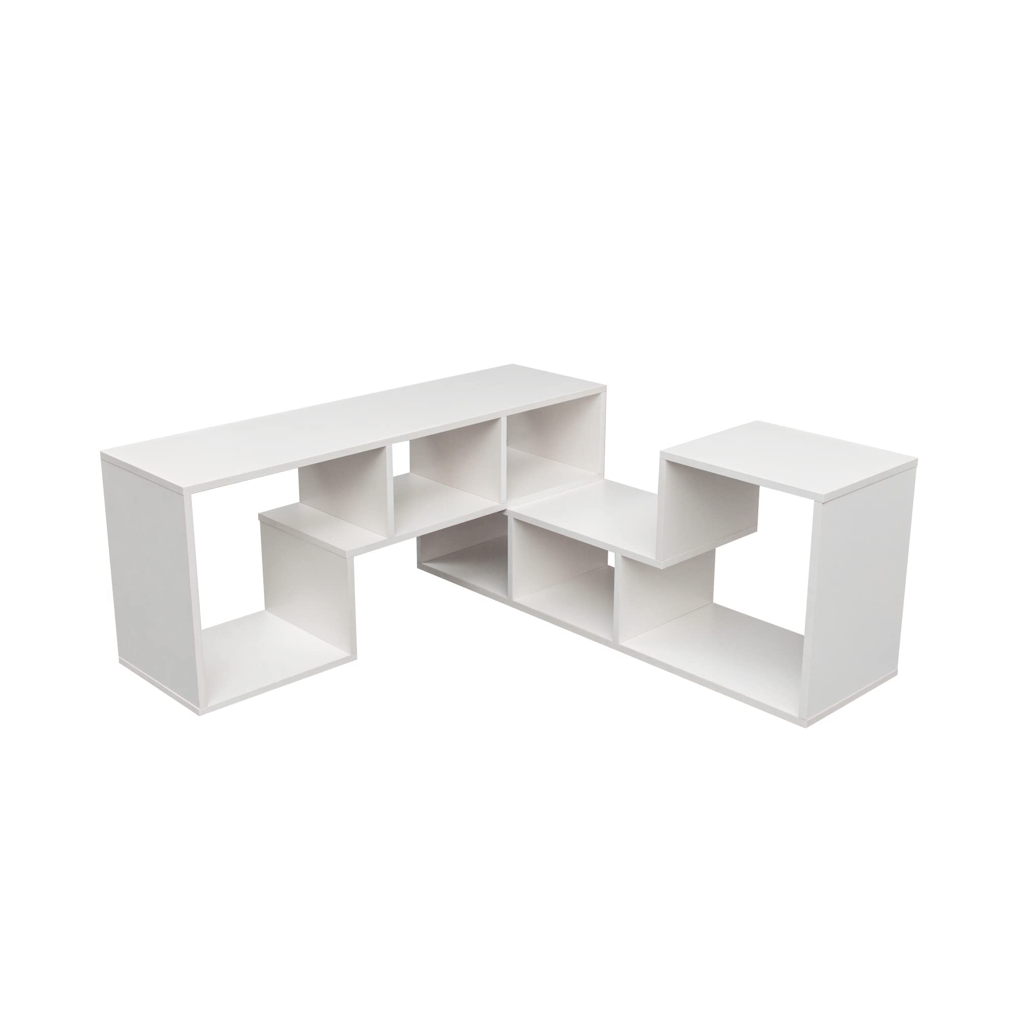 Modern TV Stand Console with Storage - Entertainment Center & Media Shelf for Living Room, Bedroom, Home Theater - Perfect for Organizing TVs, Books, and Gaming Consoles