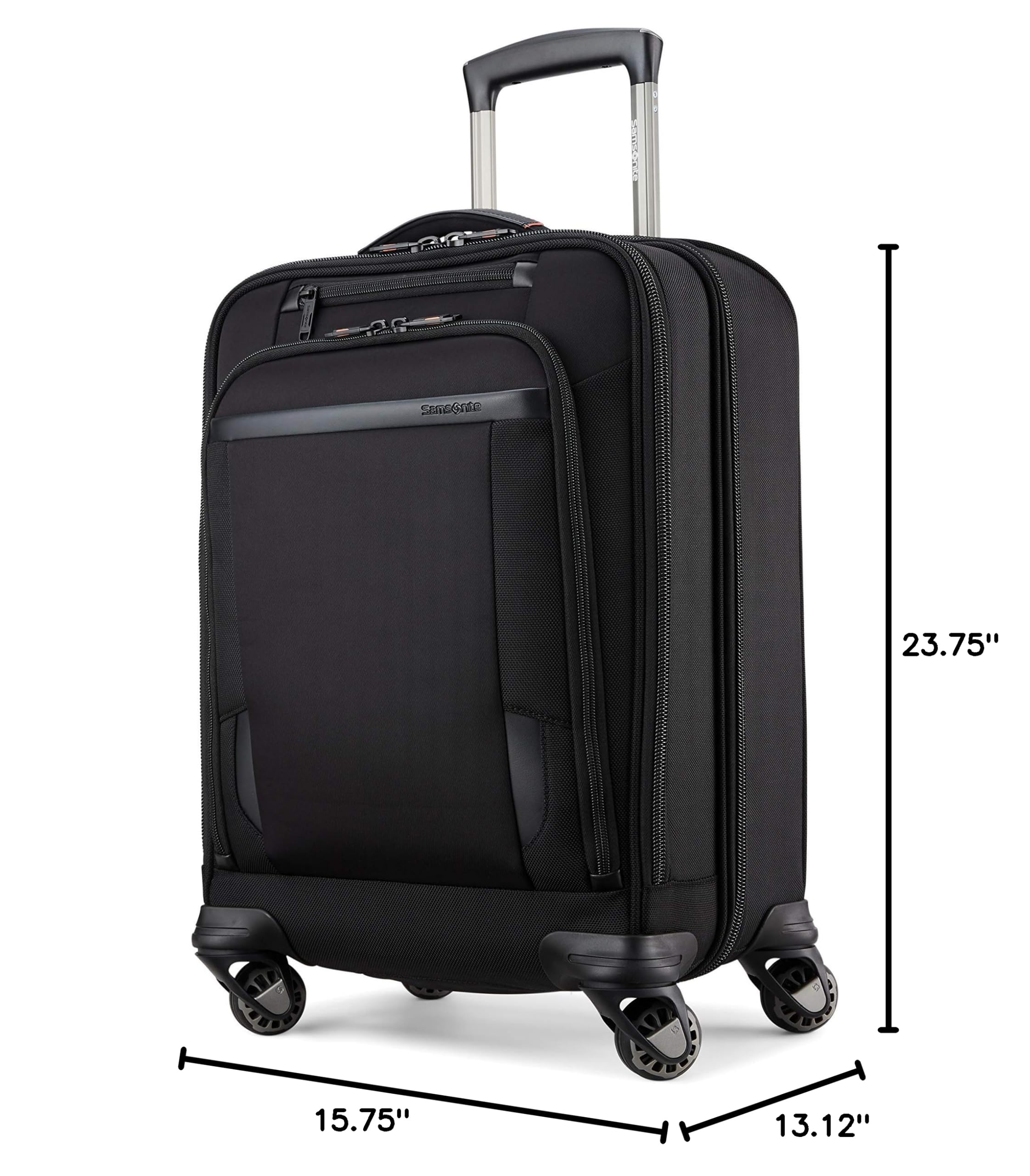 Samsonite Pro Vertical Spinner Mobile Office Business Carry-On Luggage - Black - Perfect for Business Travel & Work Trips