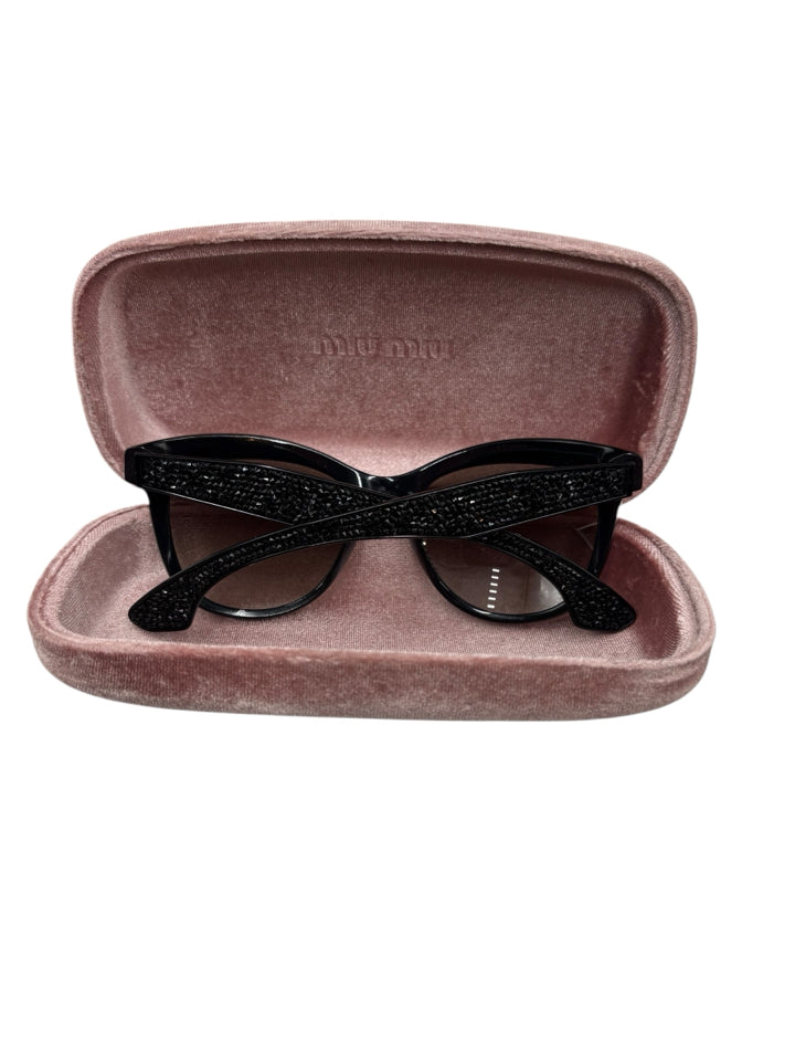 Miu Miu Black Crystal Rock SMU 10P Sunglasses for Women - Luxury Fashion Shades for Beach, Driving & Outdoor Activities