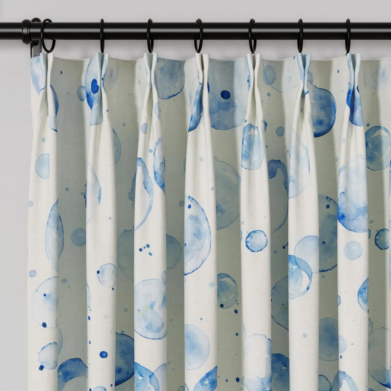 Bohemian Botanical Pleated Drapery Curtains - 52 Inch Width - Elegant Boho Home Decor for Living Room & Bedroom