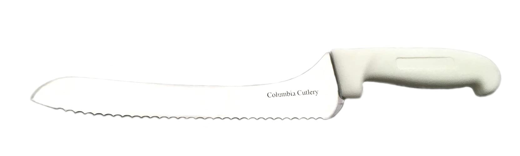 Columbia Cutlery 9-Inch White Offset Bread Knife - Professional Sandwich & Bread Slicing Knife with Ergonomic Handle - Perfect for Bakeries, Delis & Home Kitchen Use