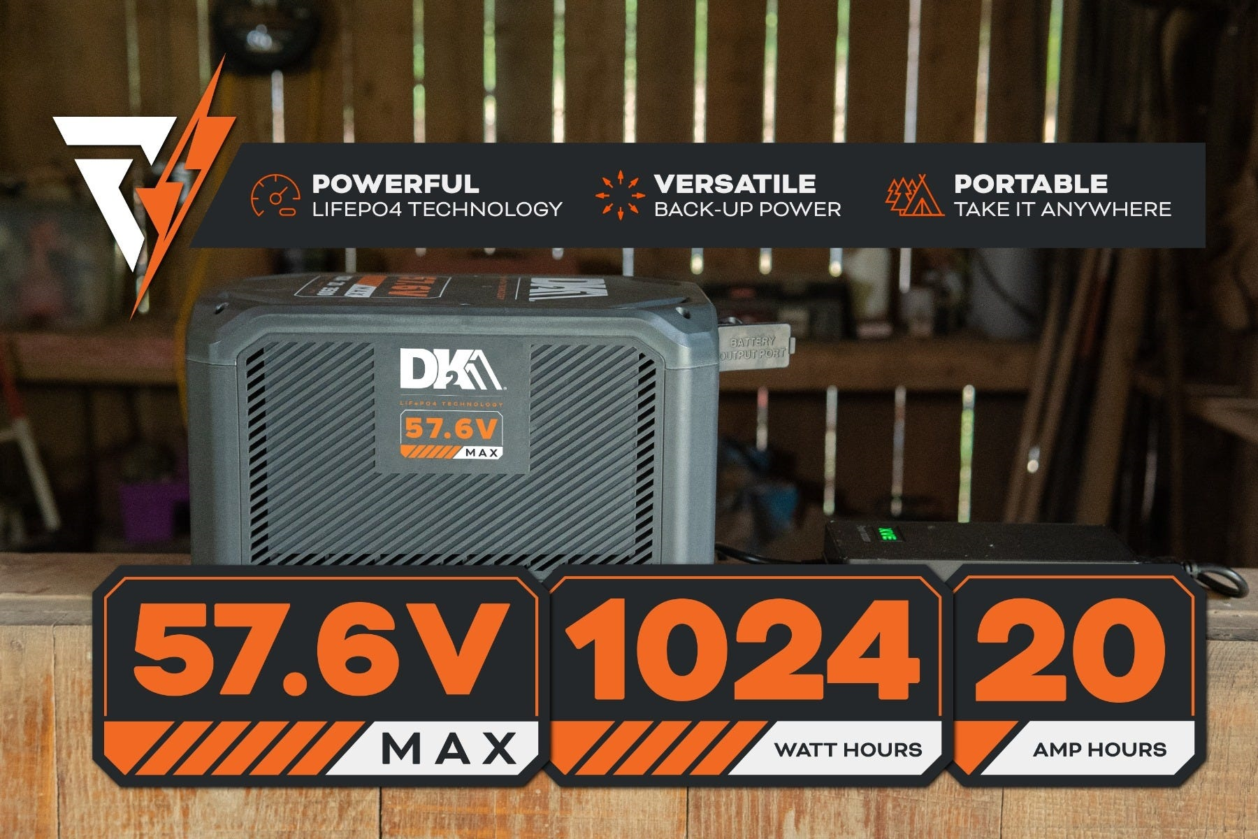 DK2 Elite Energy LiFePO4 Battery 57.6V 20AH 1024Wh - High Performance Lithium Iron Phosphate Battery for Outdoor Power Equipment, Golf Carts, Solar Storage & Marine Applications