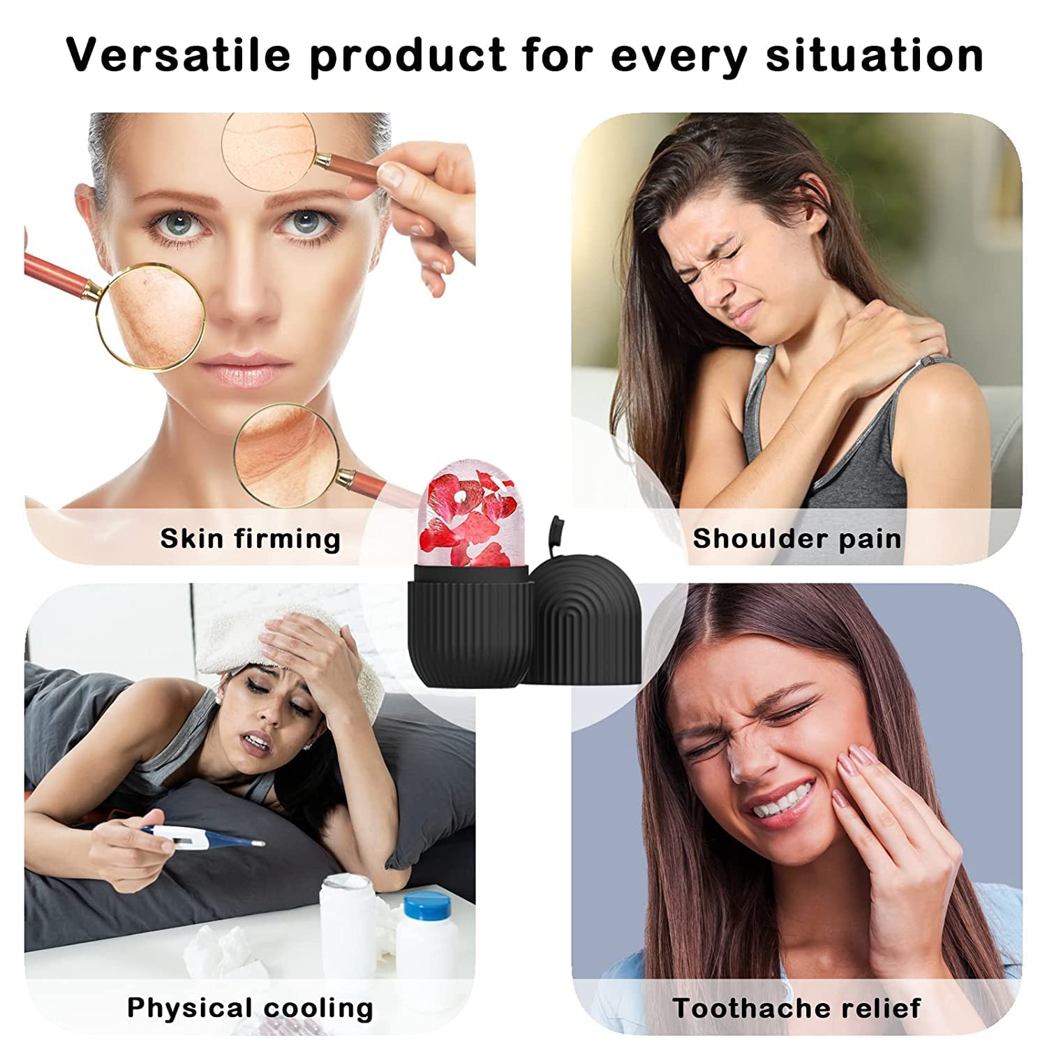 Sajani Reusable Silicone Ice Facial Roller for Puffiness & Edema Relief - Cooling Face Massager for Skincare & Dark Circles - Pack of 1 - Perfect for Morning Routine & Post-Workout Recovery