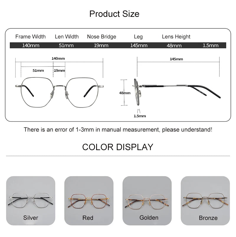 Aimee Unisex Full Rim Oval Square Titanium Eyeglasses Frame 23339 - Lightweight Durable Glasses for Reading, Work & Fashion Accessories