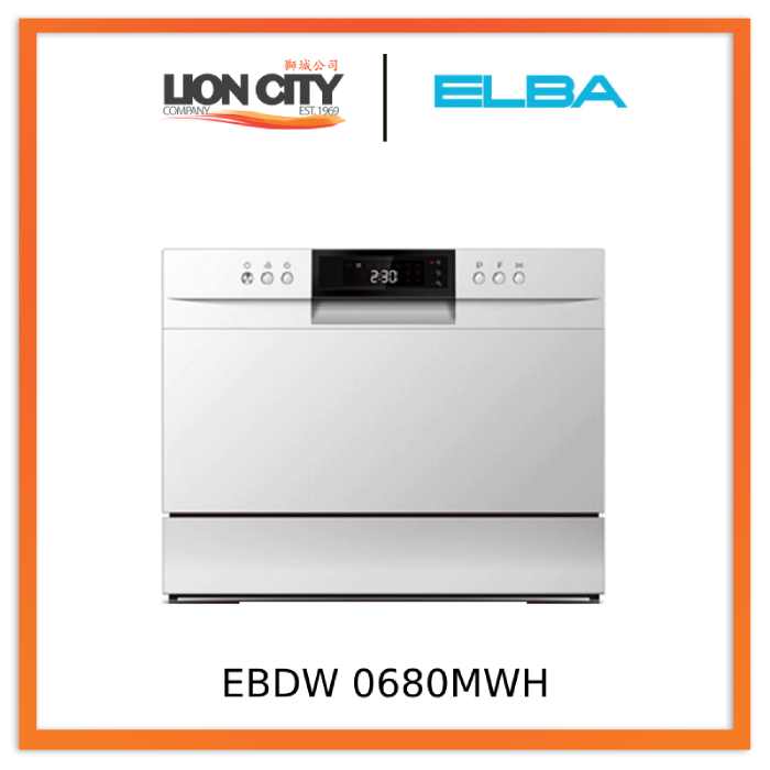 Elba EBDW 0680MWH 24 Inch Freestanding Dishwasher - Energy Star Certified, Quiet Operation, 14 Place Settings - Perfect for Apartments, Small Kitchens & Open Floor Plans