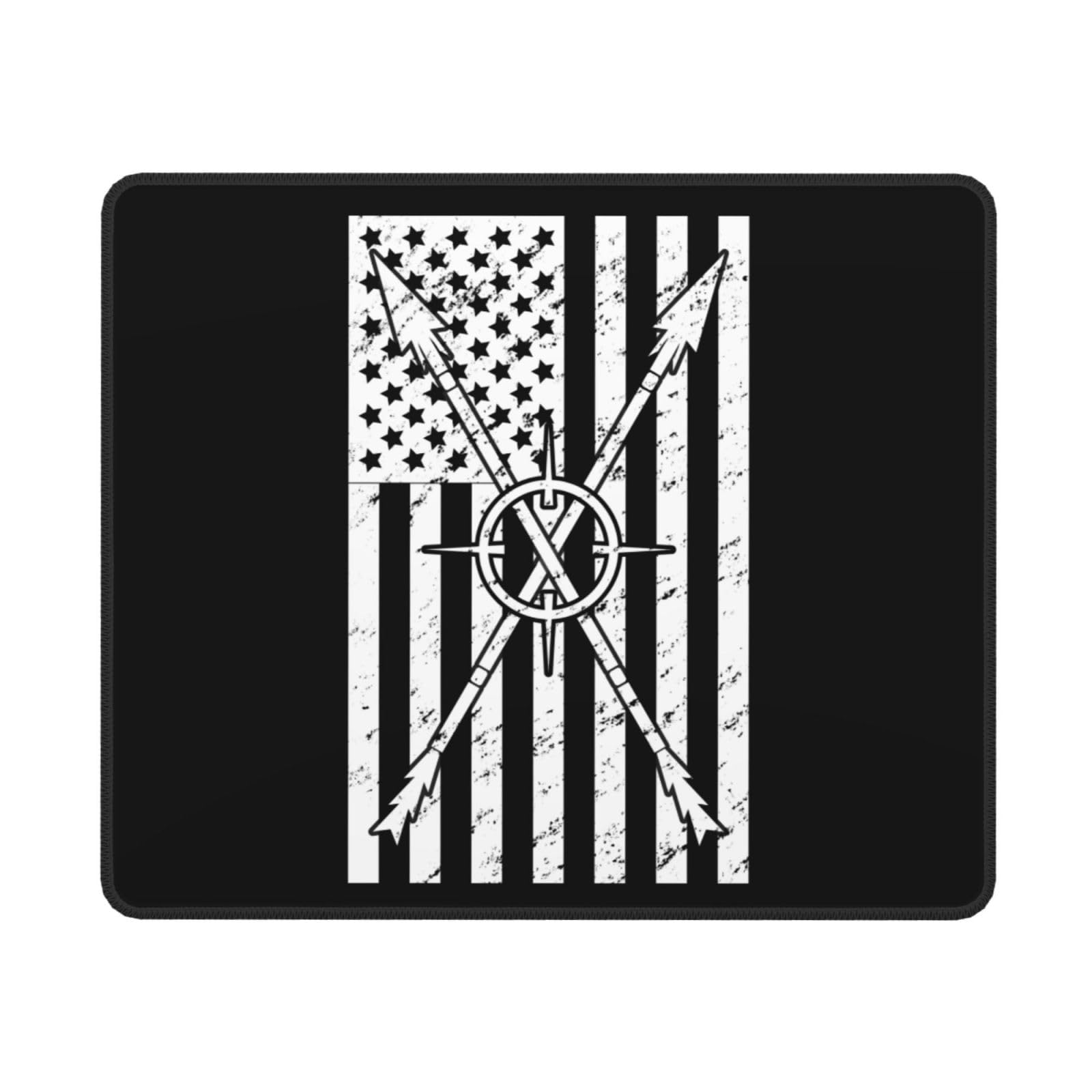 SIYTUAU American Flag Hunting Mouse Pad - Waterproof, Non-Slip Rubber Base, 10x12 Inch Gaming & Office Mousepad for Laptop & PC - Perfect for Gamers, Office Work & Patriotic Decor