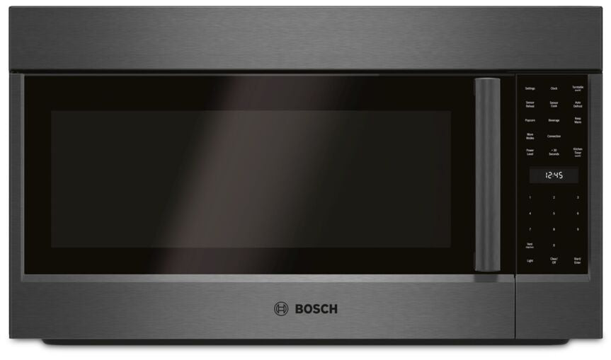 Bosch 800 Series 385 CFM Over the Range Microwave - 1.8 Cu.Ft Stainless Steel Built-in Microwave Oven HMV8044C - Perfect for Modern Kitchens & Small Spaces