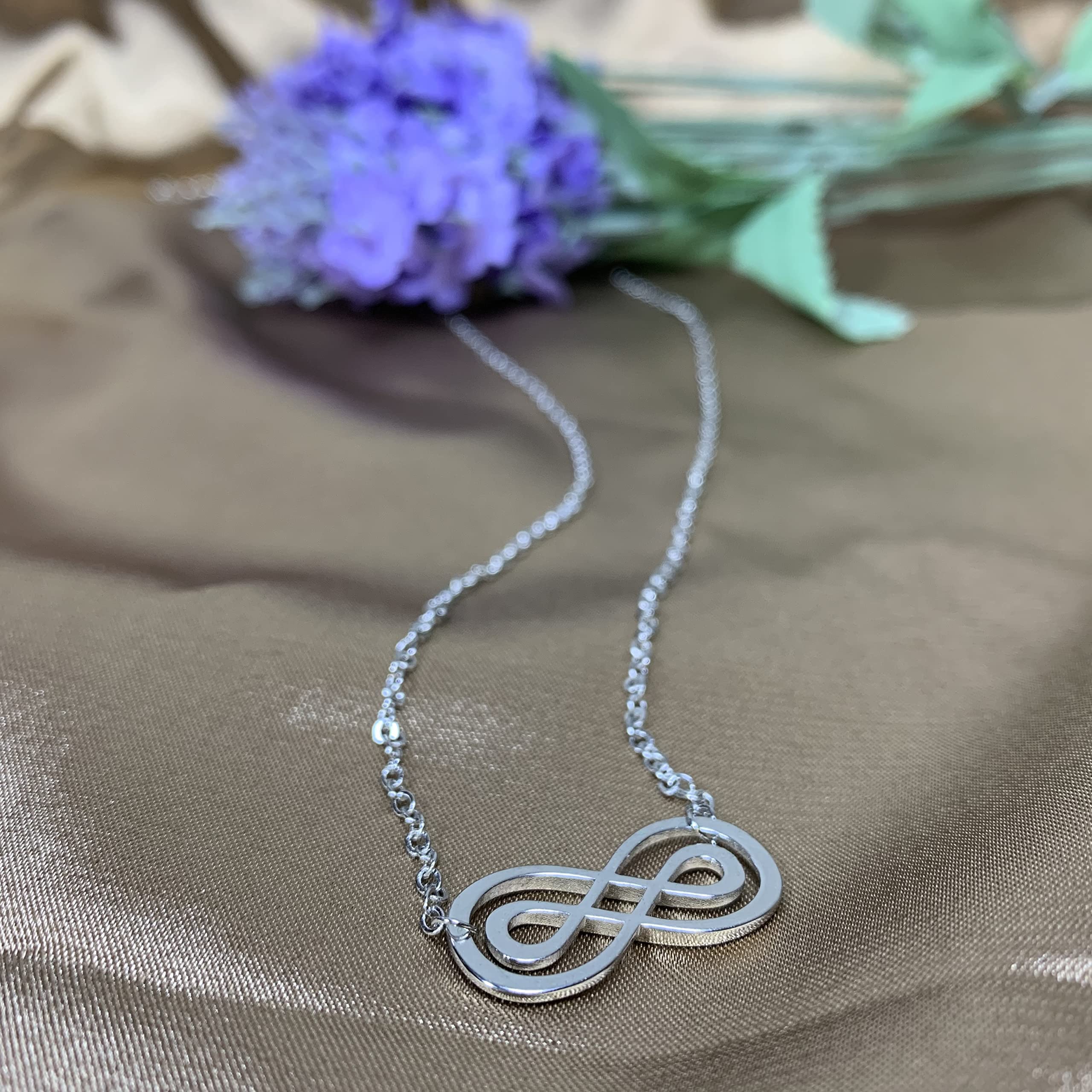 925 Sterling Silver Double Infinity Necklace for Women - Meaningful Long Distance Friendship Gift, Best Friend Birthday Jewelry | Perfect for Anniversaries, Valentine's Day & Special Occasions