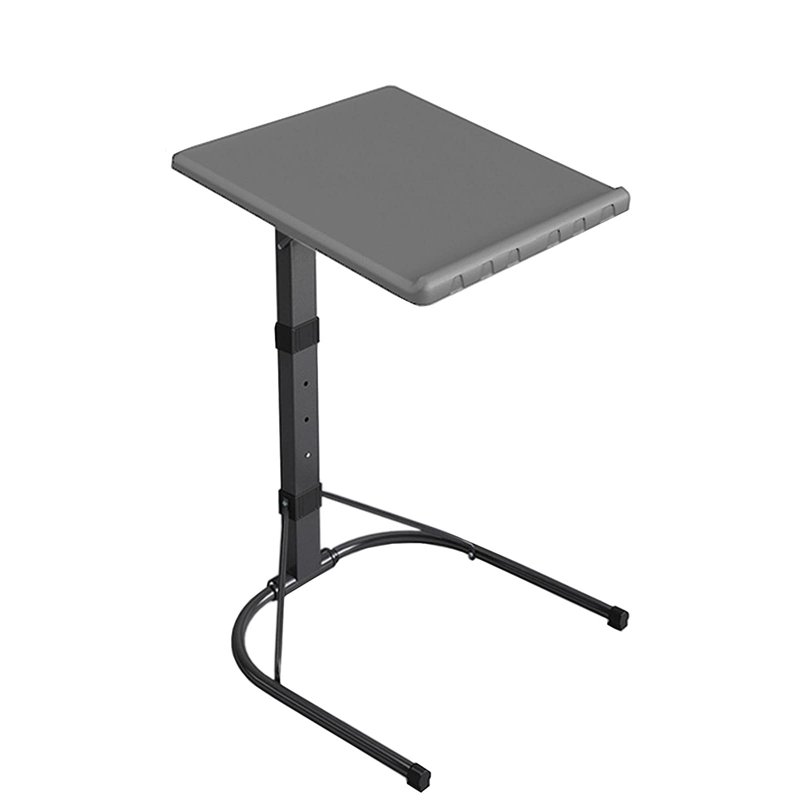 Adjustable Portable Gray TV Tray Table for Sofa - Folding Narrow Laptop Desk for Home, Apartment & Dorm - Perfect for Dining, Working or Watching TV in Bed