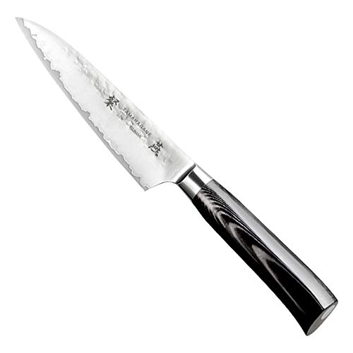 Tamahagane San Tsubame Micarta Hammered Utility Knife 5-inch - Premium Japanese Kitchen Knife for Cooking, Slicing & Food Prep - Perfect for Chefs & Home Cooks