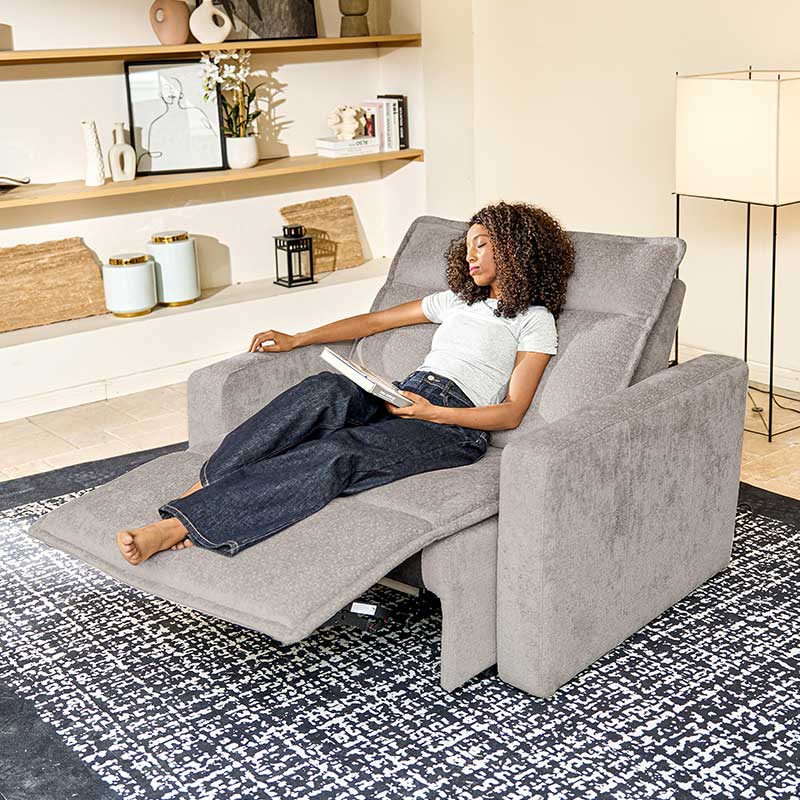 Essentia Power Reclining Corner Sofa - Easy Care Fabric Sectional Couch with USB Charging for Living Room, Home Theater & Family Room Comfort