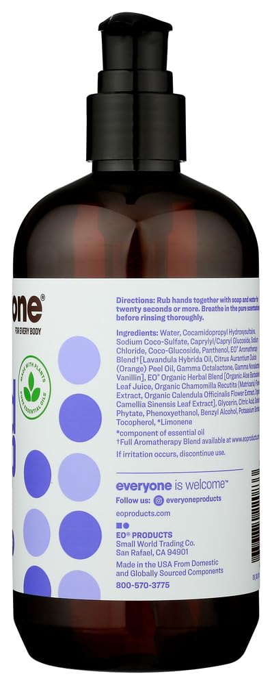 Organic Lavender Coconut Hand Soap - 12.7oz (377ml) | Moisturizing & Antibacterial | Perfect for Bathroom, Kitchen & Travel | Eco-Friendly & Vegan