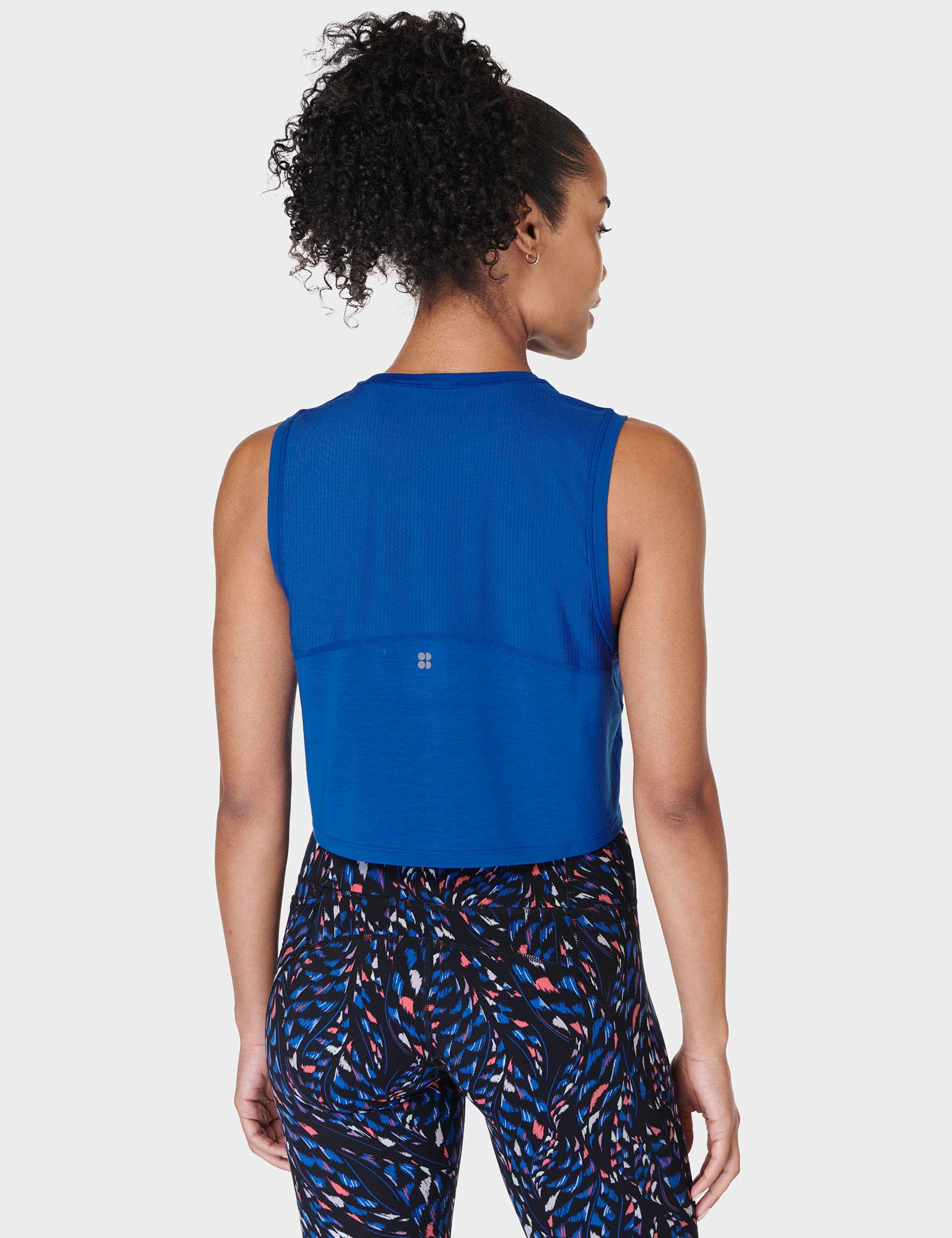 Breathe Easy Crop Muscle Vest - Lightning Blue | Women's Workout Tank Top for Yoga, Running & Gym | Moisture-Wicking & Comfortable