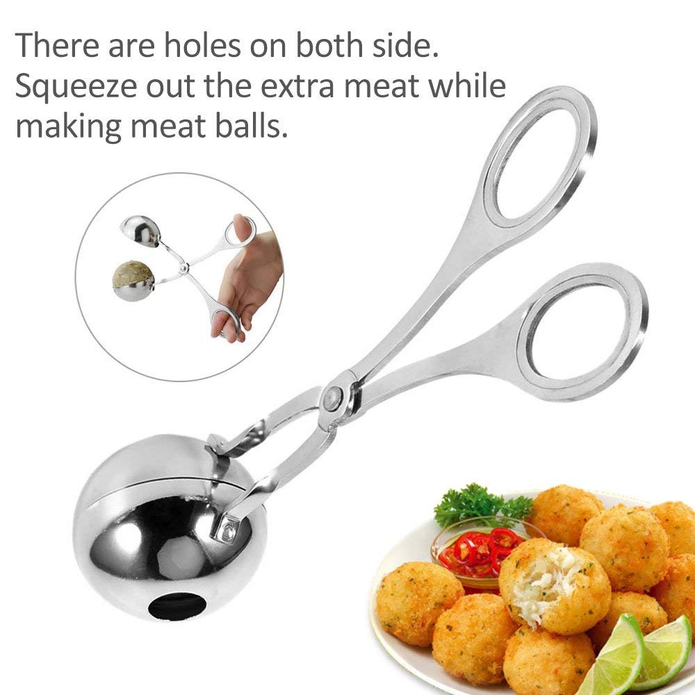 Stainless Steel Meatball Scoop - Non-Stick Dough & Cookie Maker Tool for Rice, Meat & Baking | Perfect for Homemade Meatballs, Cookies & Food Prep