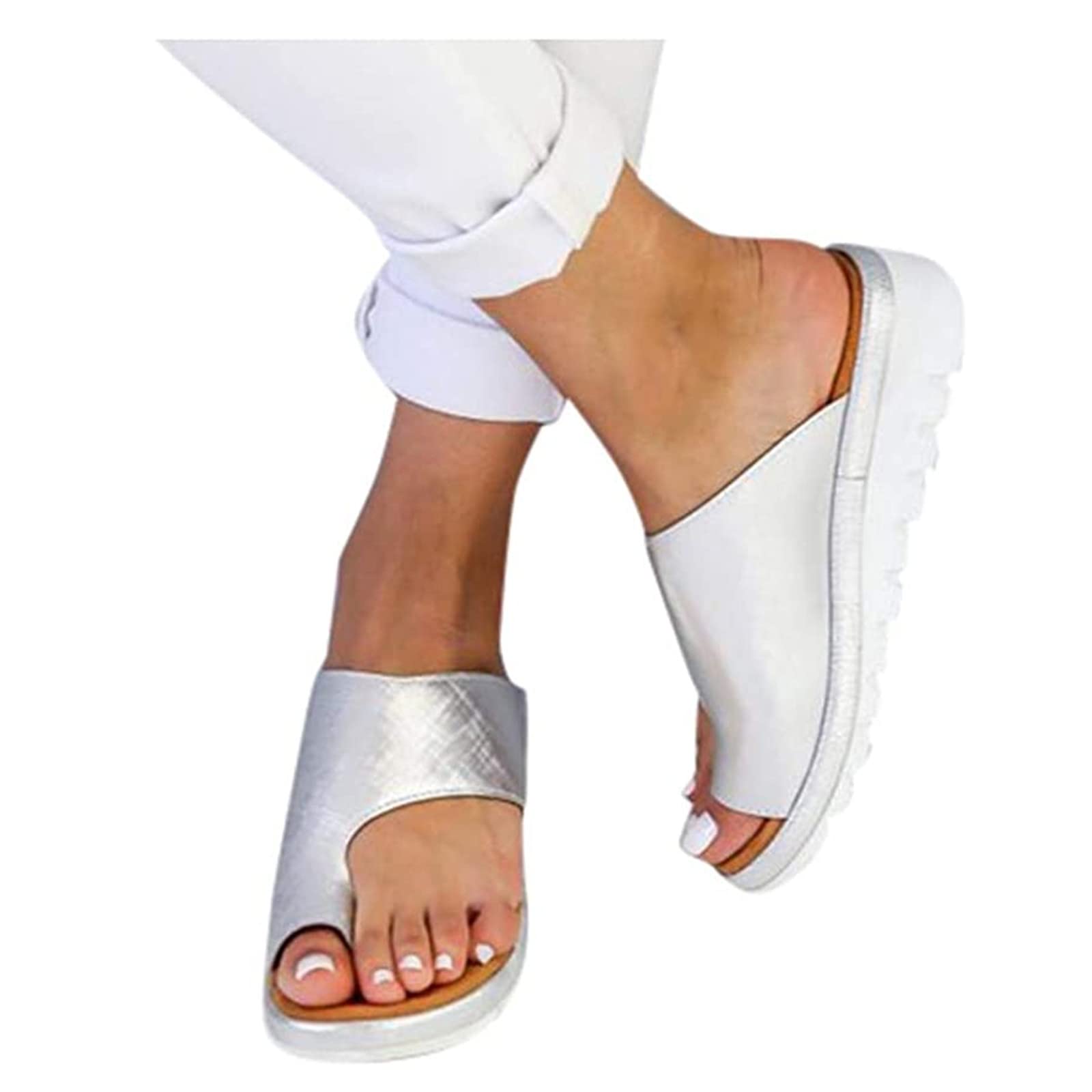 Women's Comfortable Beach Sandals - Soft Flat Slide Sandals with Clip Toe Thong Design | Casual & Dressy Flip Flops for Summer, Pool, Vacation and Outdoor Activities