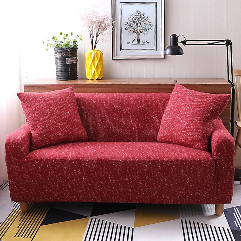 Elastic Sectional Sofa Cover - Non-Slip Furniture Protector for Pets, Dog Proof Couch Cover - Thickened Solid Color Sofa Slipcover for All Seasons (35