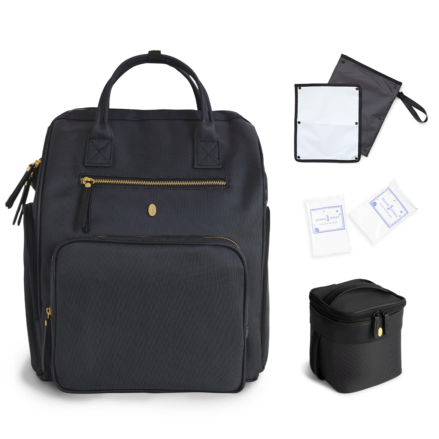 Idaho Jones 4-in-1 Premium Breast Pump Backpack with Cooler Pocket, 15” Laptop Sleeve, Spacious Pump Parts Bag & Milk Cooler with Ice Packs (2pcs) - Perfect for Working Moms, Travel & On-the-Go Pumping