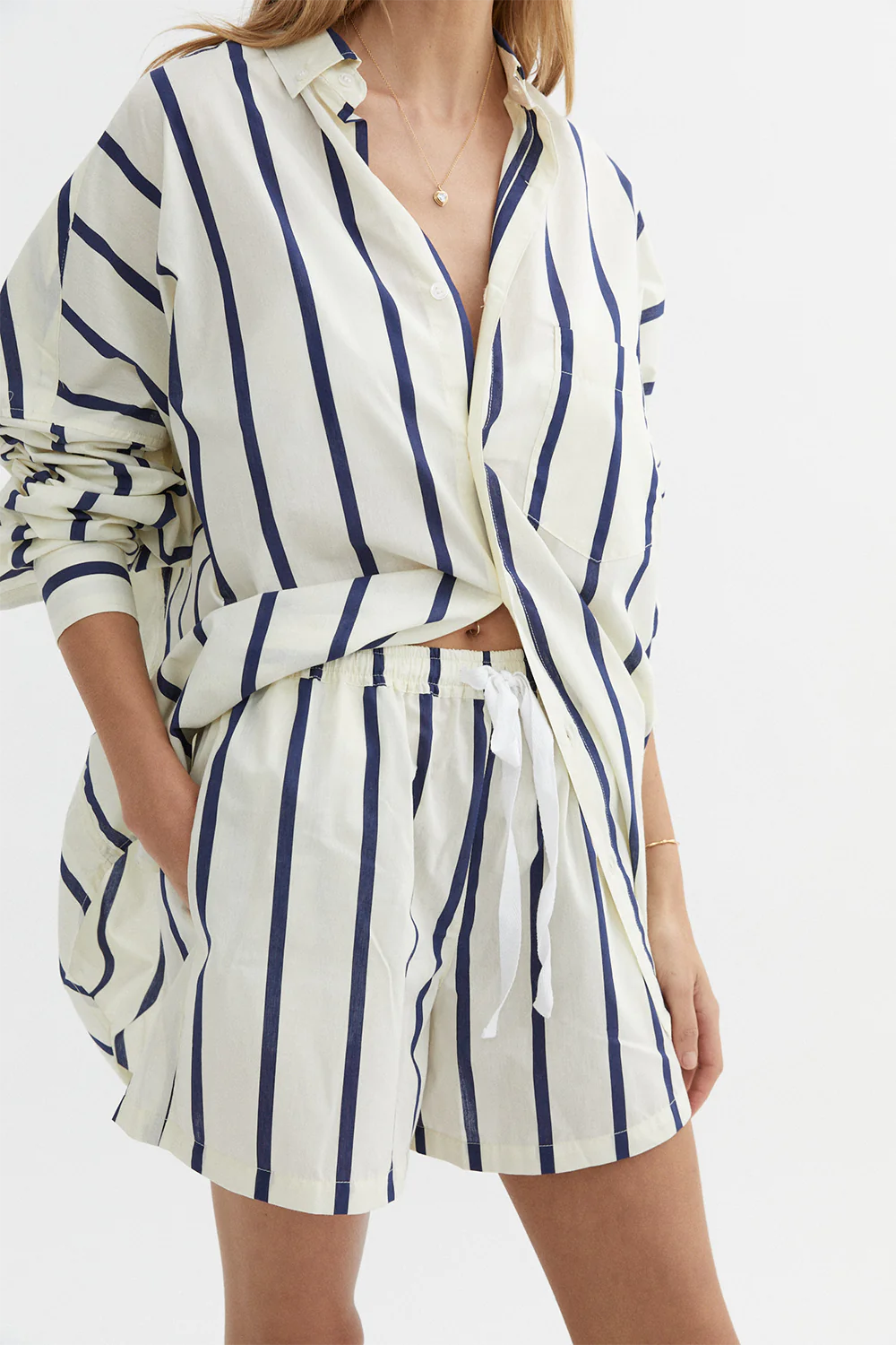 Amalie Navy Blue Women's Casual Shirt - Comfortable & Stylish for Work, Travel & Everyday Wear