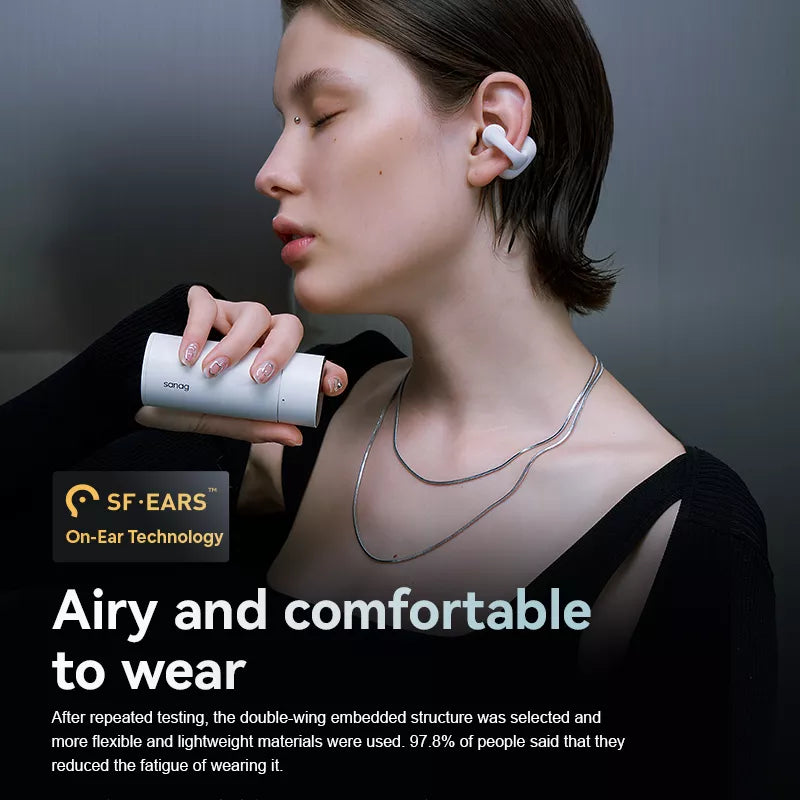 Sanag S10 Ear Clip Wireless Bluetooth Headphones - Open-Ear Air Conduction Sport Headset for Running, Cycling & Workout - Sweatproof Lightweight Comfort Fit