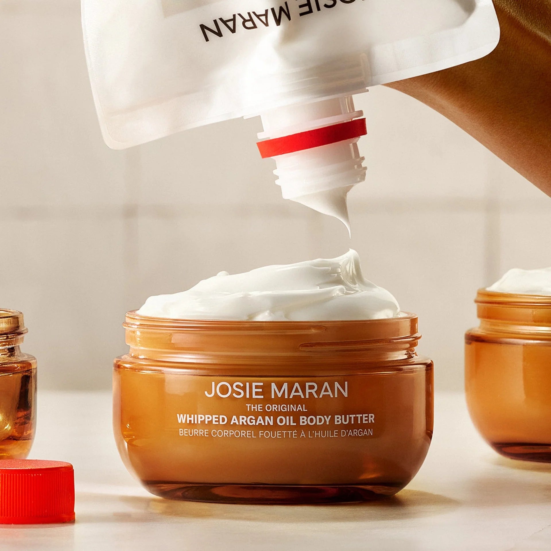 Josie Maran Whipped Argan Oil Body Butter - Ultra Hydrating Moisturizing Cream for Dry Skin, Natural & Organic Skincare - Perfect for Daily Use, After Shower & Nighttime Routine