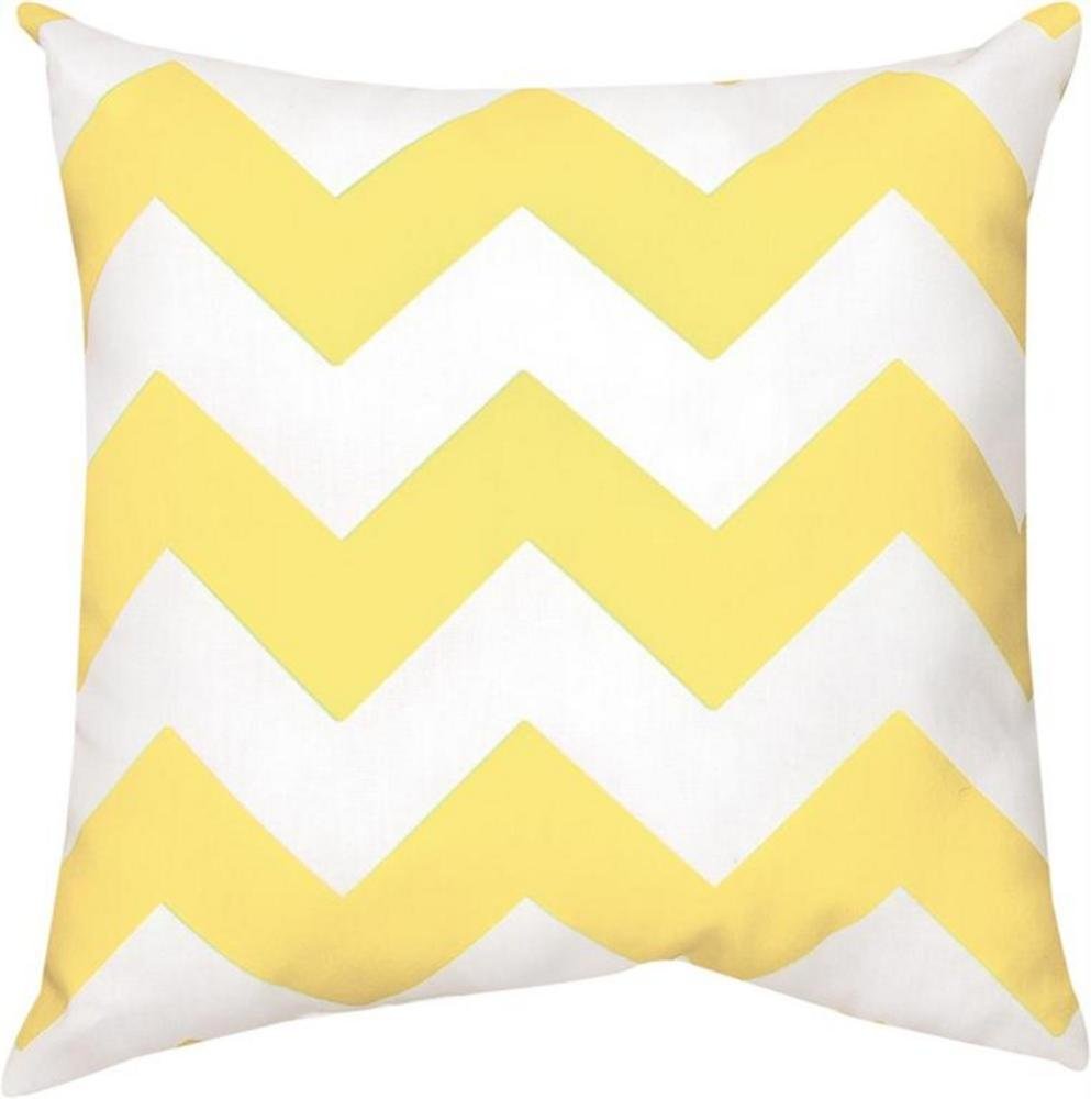 Bright Yellow and White Chevron Print Throw Pillows - Indoor/Outdoor Decorative Cushion Covers - Perfect for Sofa, Bed, Patio & Garden Decor