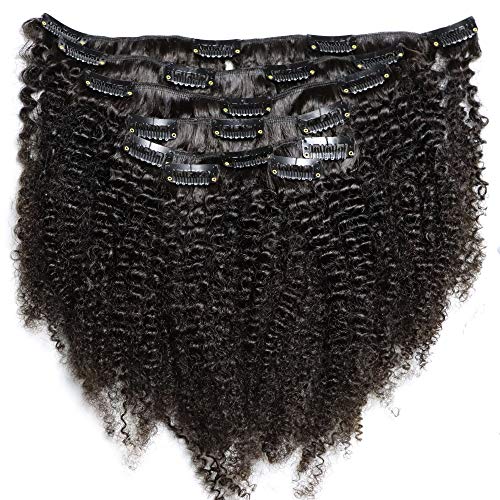 Natural Black Afro Curly Clip In Hair