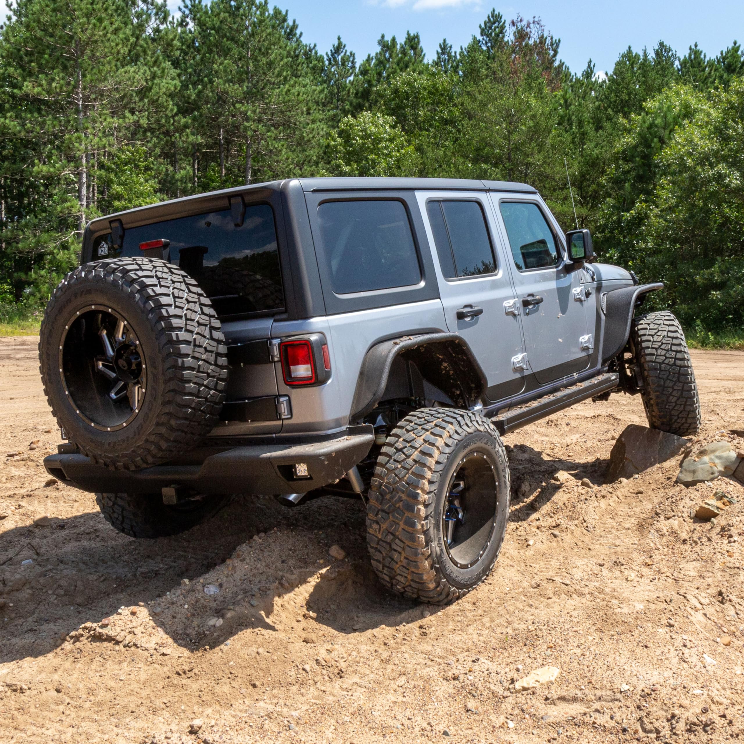 ARIES 2082081 TrailChaser Black Steel Rear Bumper with LED Lights for Jeep Wrangler JL (2018-2023) | Heavy Duty Off-Road Protection | Perfect for Rock Crawling & Overlanding Adventures