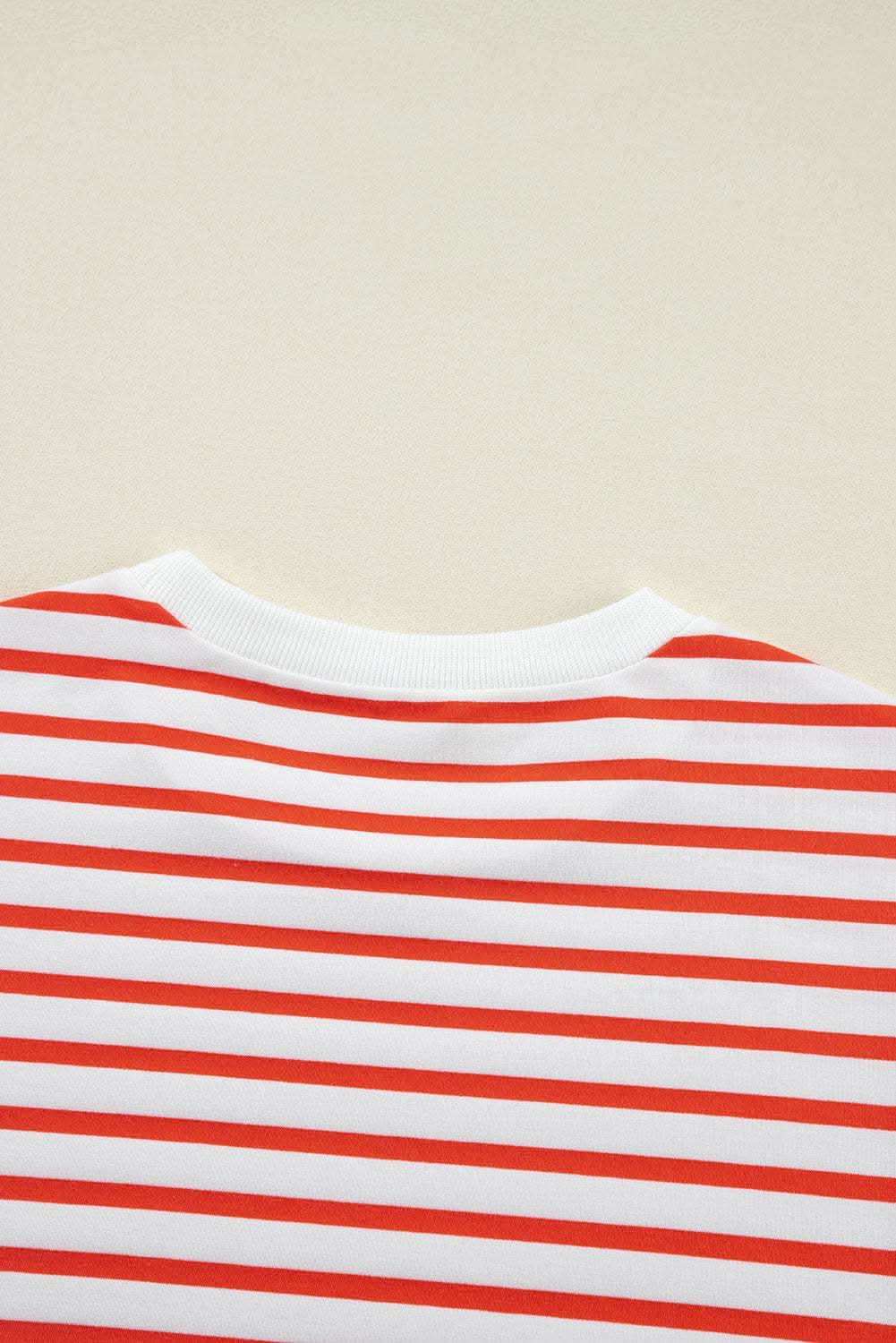 Stylish Orange Striped Oversized Sweatshirt for Women - Cozy & Trendy Pullover for Casual Wear, Loungewear & Street Style Fashion
