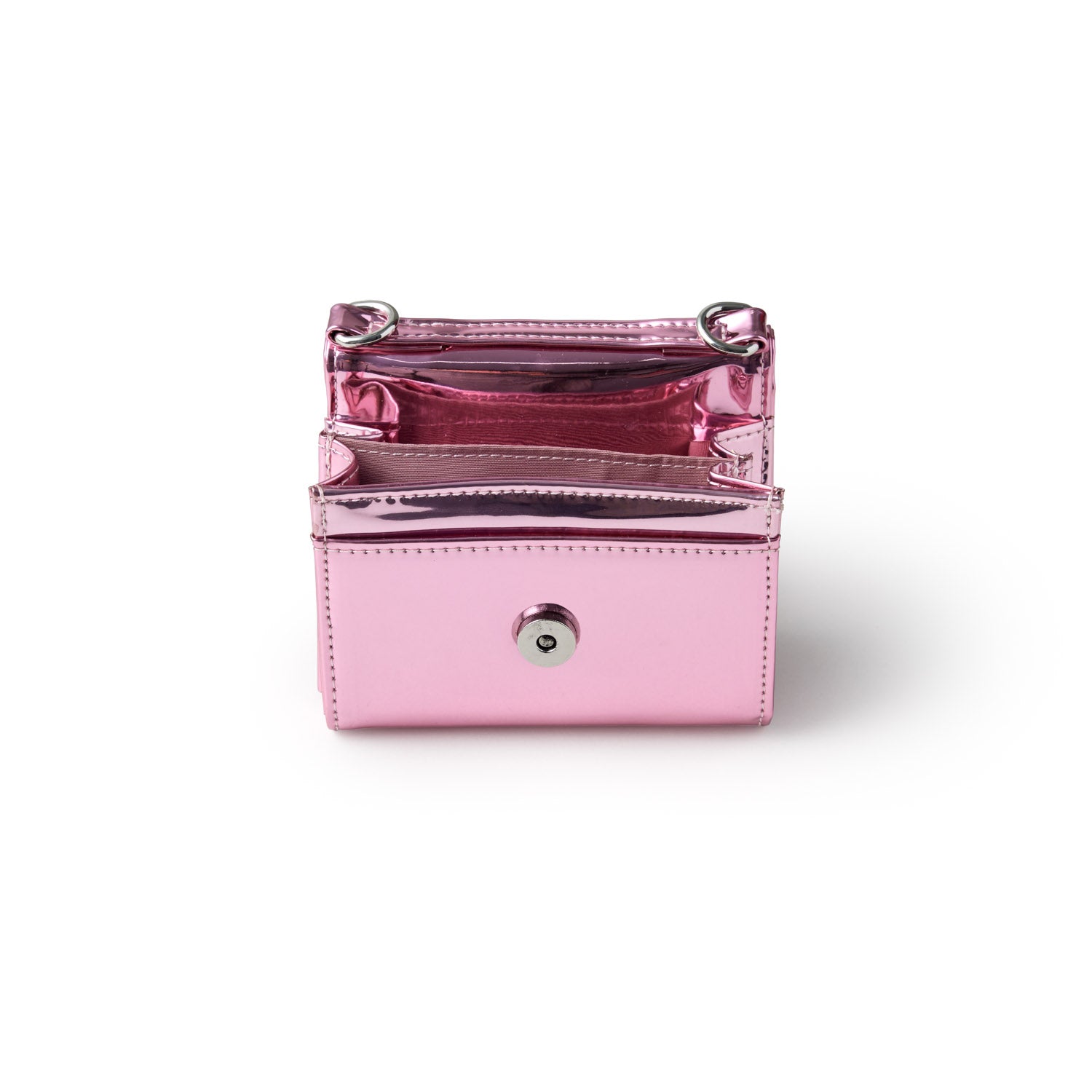 Metallic Standard Compact WOC Crossbody Bag in Shimmering Pink - Perfect for Evening Events, Parties, and Daily Use