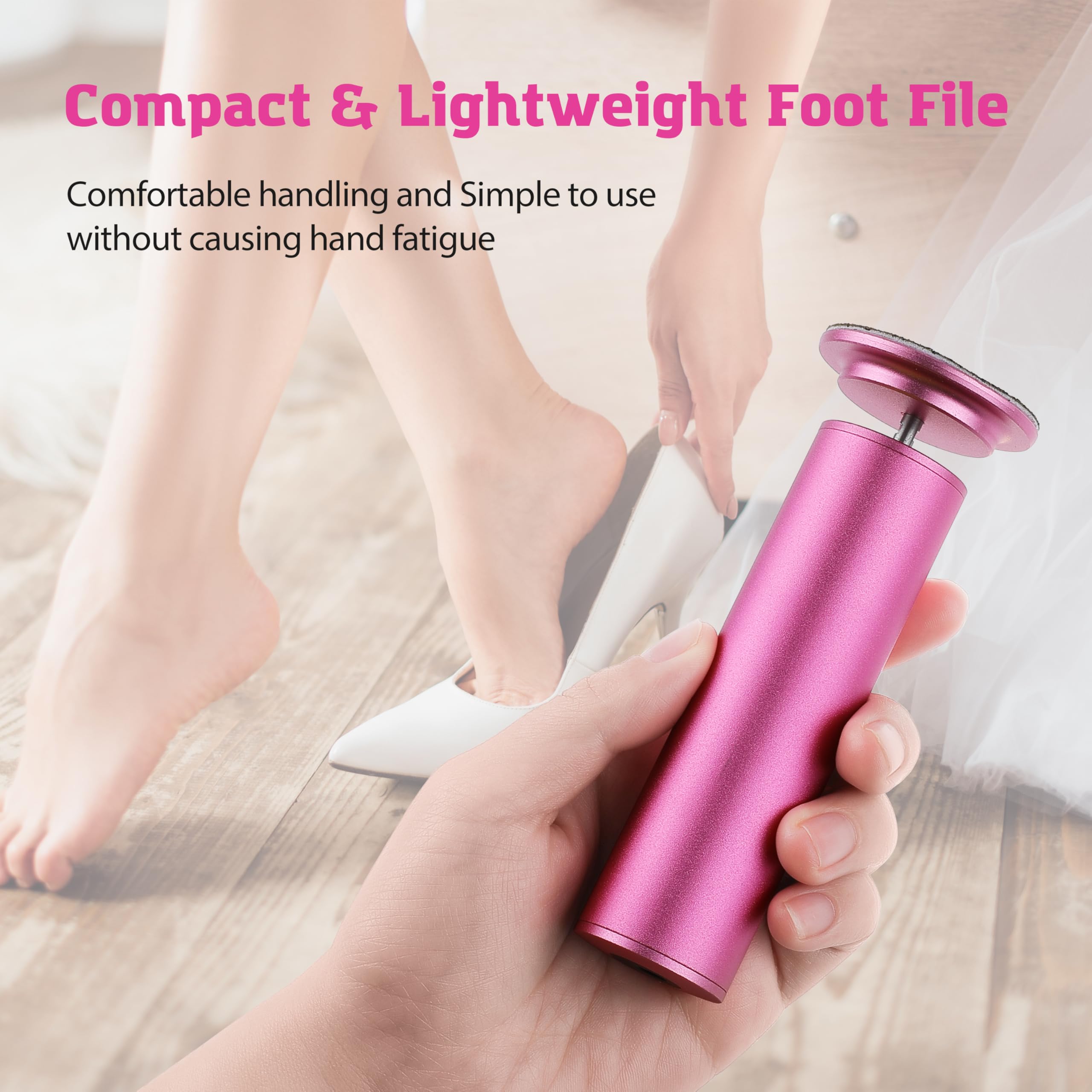 Electric Foot Callus Remover - Adjustable Speed Pedicure Tool with 60 Sandpaper Discs for Dead Skin & Callus Removal | Professional Foot File for Men & Women (Matte Purple) | Perfect for Home Pedicures & Foot Care Routines