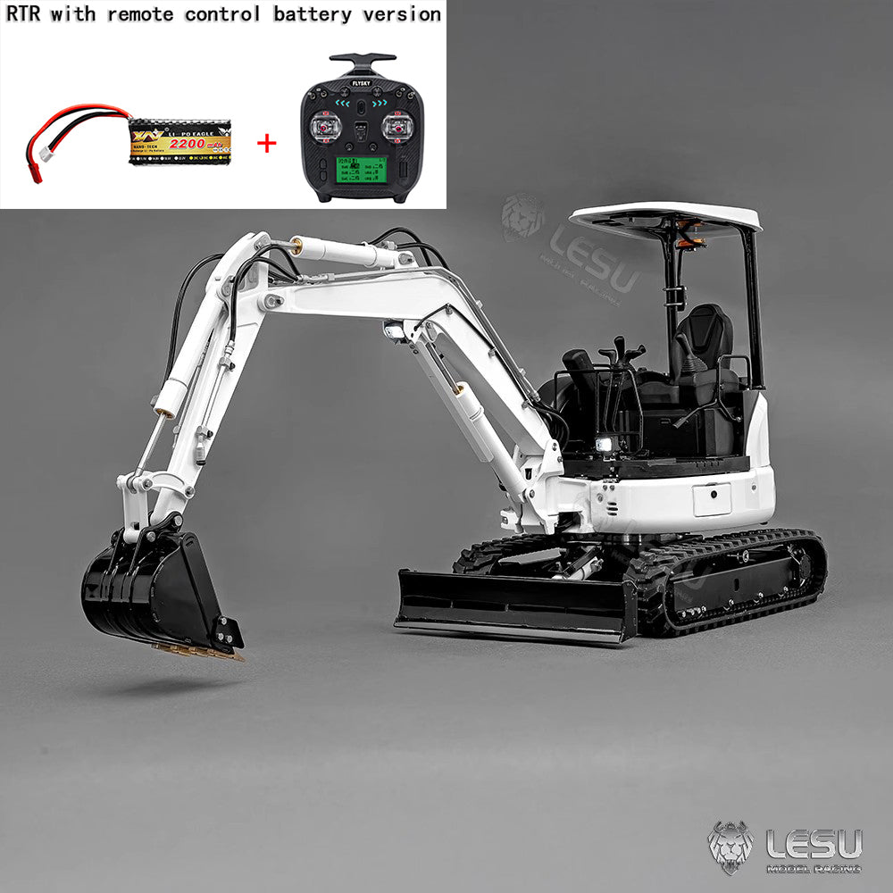 Metal LESU PC30 1/14 Scale RC Hydraulic Excavator Toy - 6CH Plunger Valve Remote Control Digger with Flysky ST8 Radio & Battery - Ready-to-Run (RTR) for Construction Simulation, Backyard Digging & RC Hobby Fun