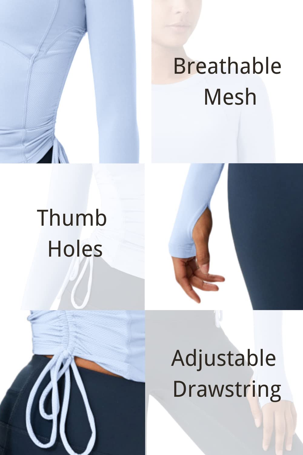 Almaree Women's Workout Tops - Long Sleeve Athletic Shirts with Thumb Holes for Yoga, Gym & Running | Moisture-Wicking & Comfortable Fitness Apparel