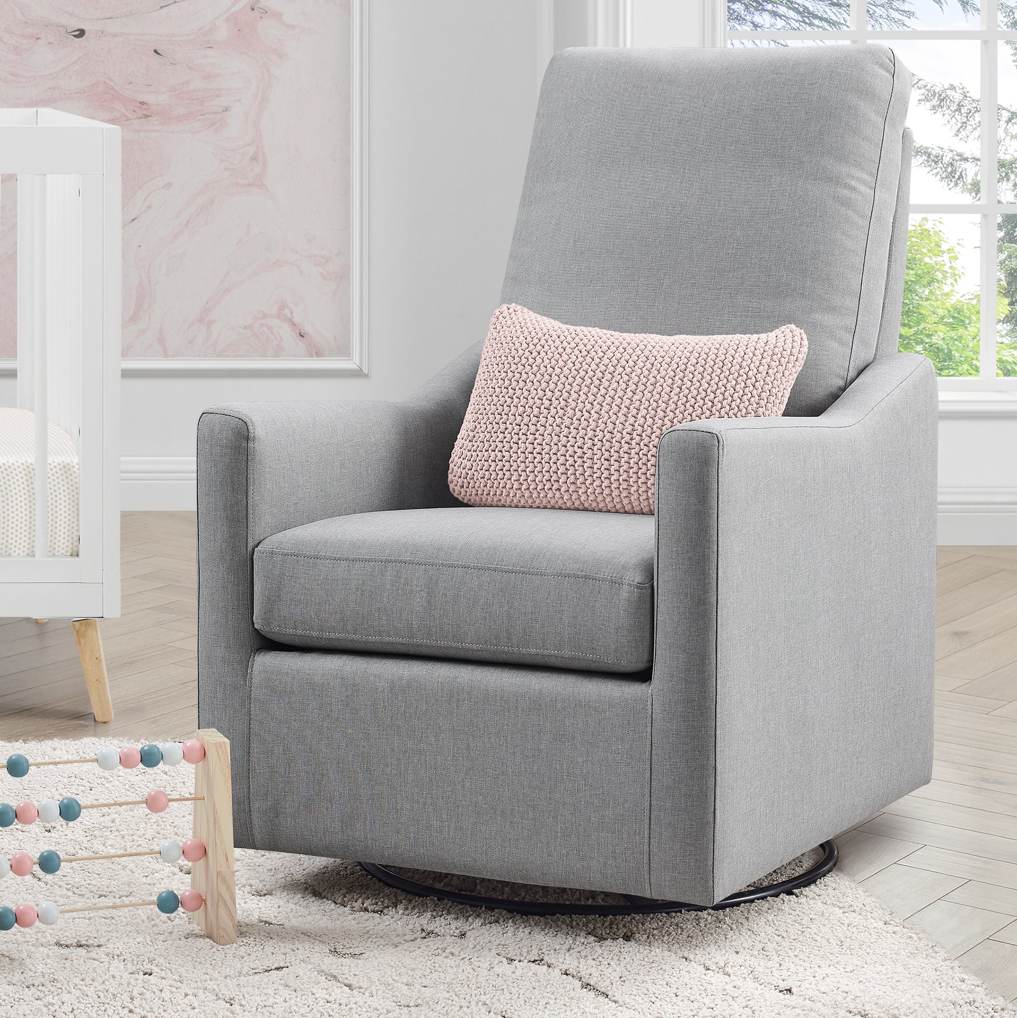 Adley Nursery Glider Swivel Rocker Chair - Comfortable Baby Rocking Chair for Nursery, Breastfeeding & Relaxation - Perfect for Nurseries, Bedrooms & Living Rooms
