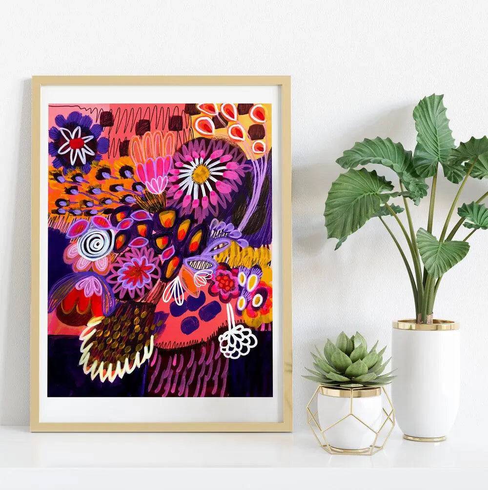 Modern Abstract Wall Art Print - Mixed Bunch Canvas Painting for Living Room, Bedroom & Office Decor | Contemporary Home Wall Decor