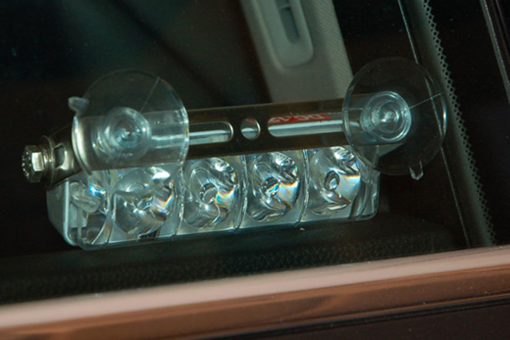 Amber & White Strobe Light Kit for Vehicles - 12V Emergency Warning Lights with Flasher - Ideal for Trucks, Emergency Vehicles & Construction Safety