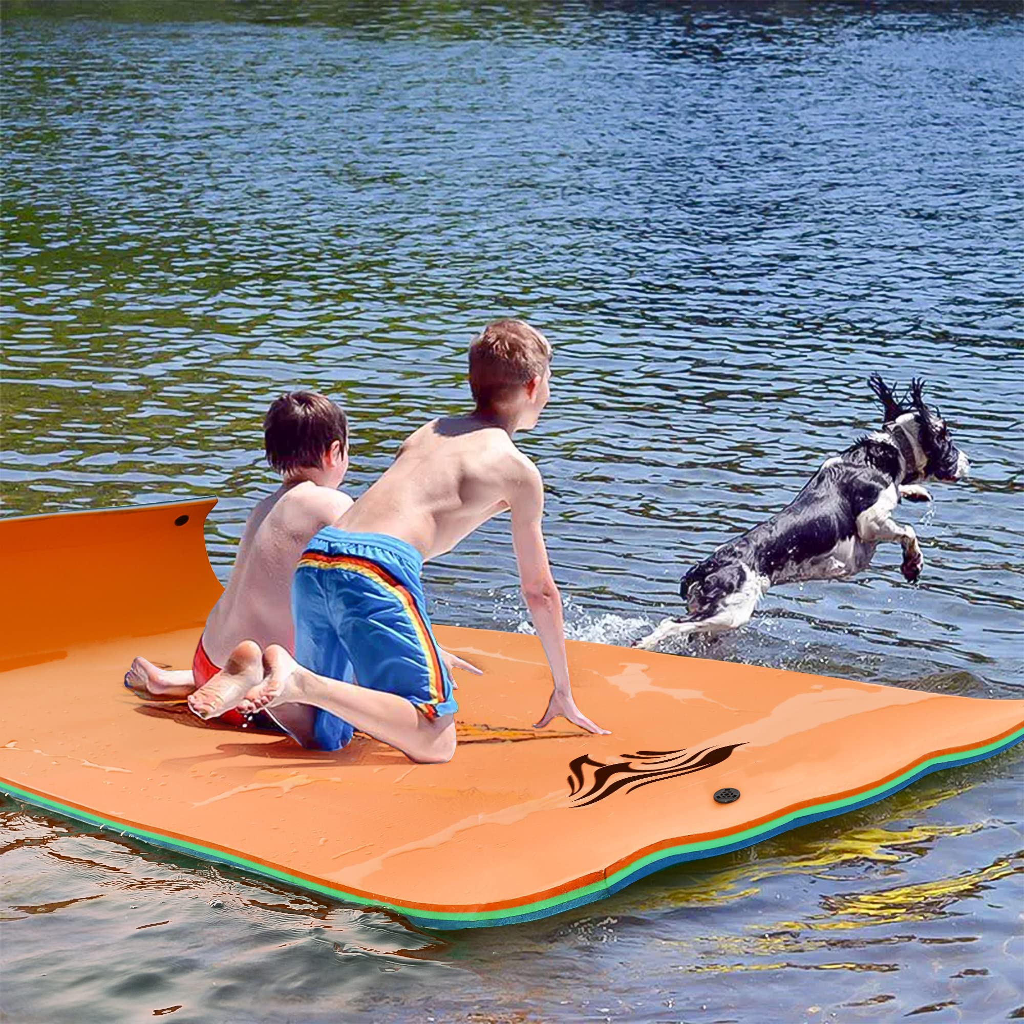 Premium Floating Water Pad - Extra Large 3-Layer Tear-Resistant XPE Foam Lily Pad Floating Mat with Storage Straps for Adults & Kids - Perfect for Pool, Lake, Sea, Beach Parties, Summer Water Activities and Relaxation