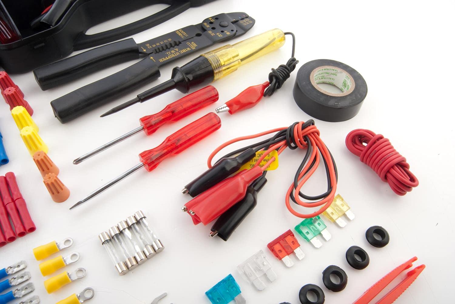 JEGS 285-Piece Electrical Repair Kit with Tools & Case for Car Wiring