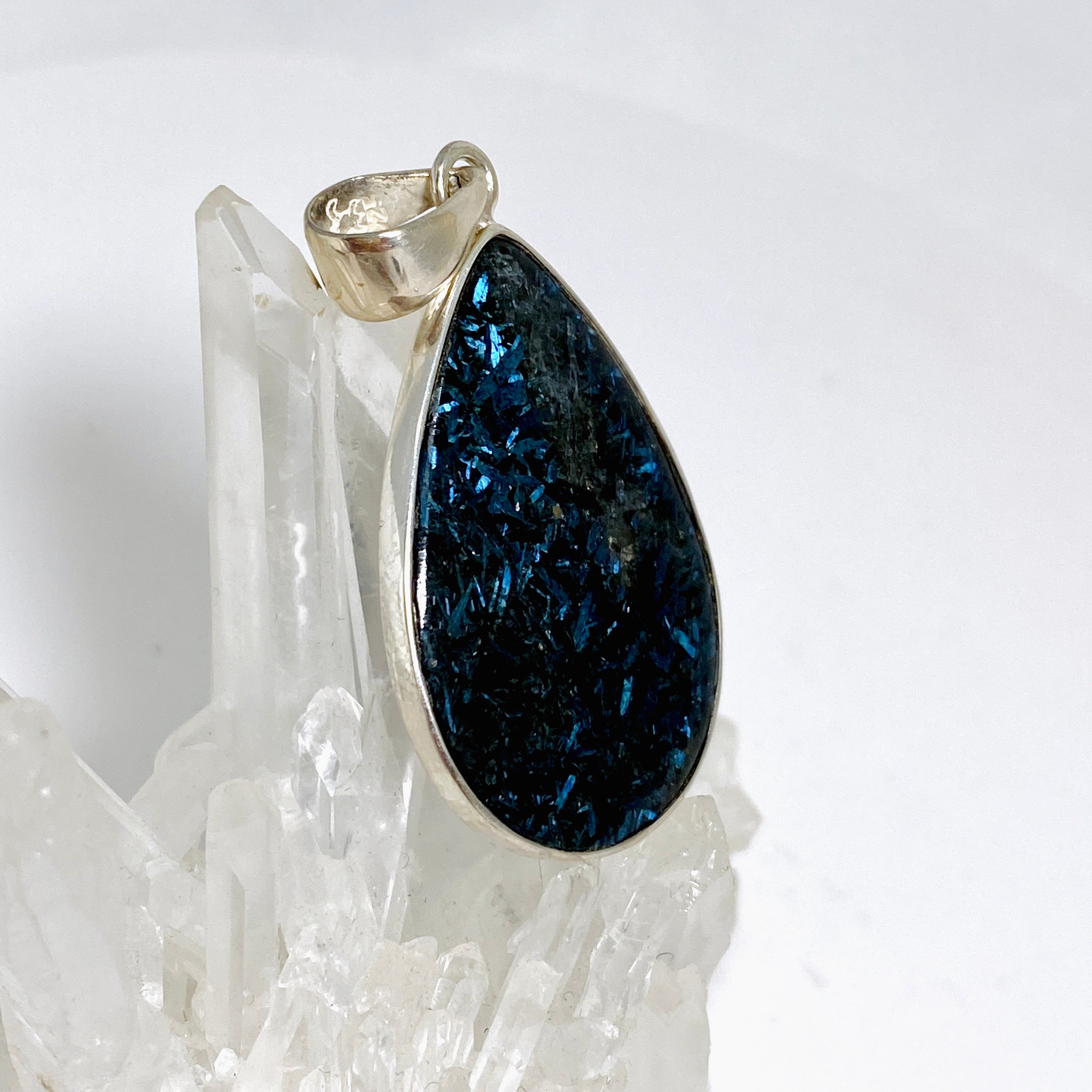 Nuummite Teardrop Cabochon Pendant - Natural Gemstone Jewelry for Women - BTP 66 - Perfect for Meditation, Energy Healing & Spiritual Gifts