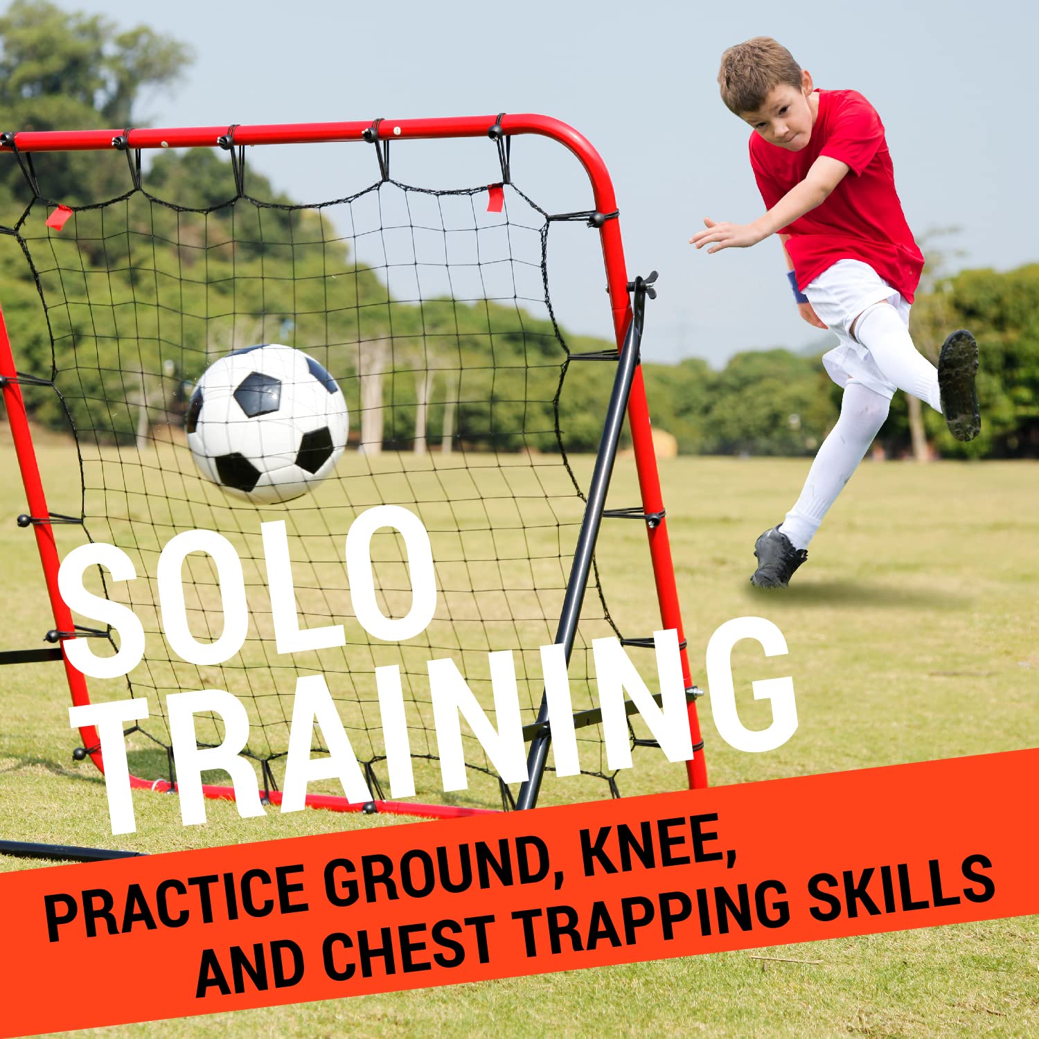 Portable Soccer Training Equipment for Kids & Teens - Kickback 3.3X3.3FT Football Aid | Perfect for Backyard Practice