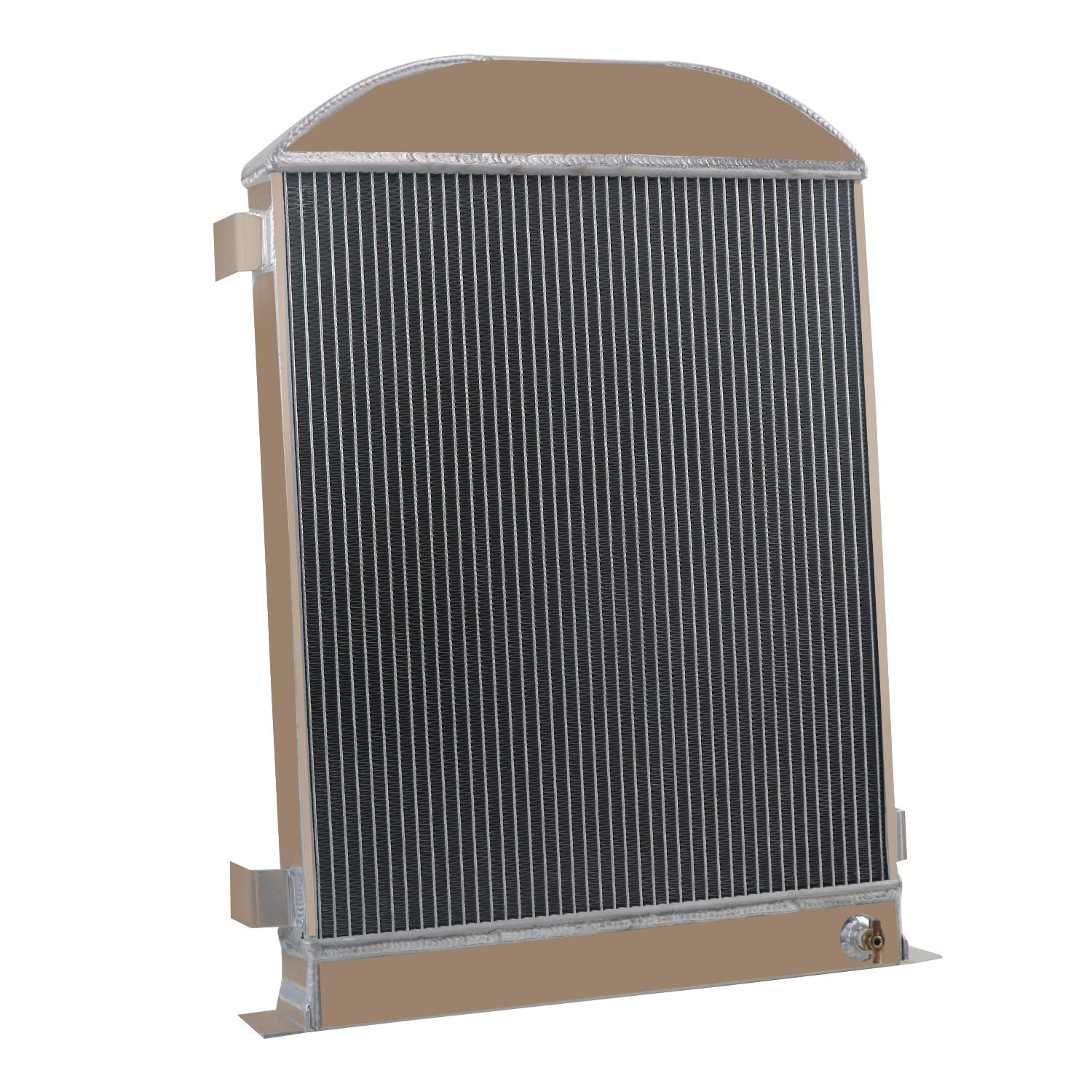 1930-1932 Ford Flathead V8 4-Row Aluminum Radiator - Stock Height Replacement with Shroud & Fan Relay Kit - Perfect for Classic Car Restoration & Hot Rod Upgrades