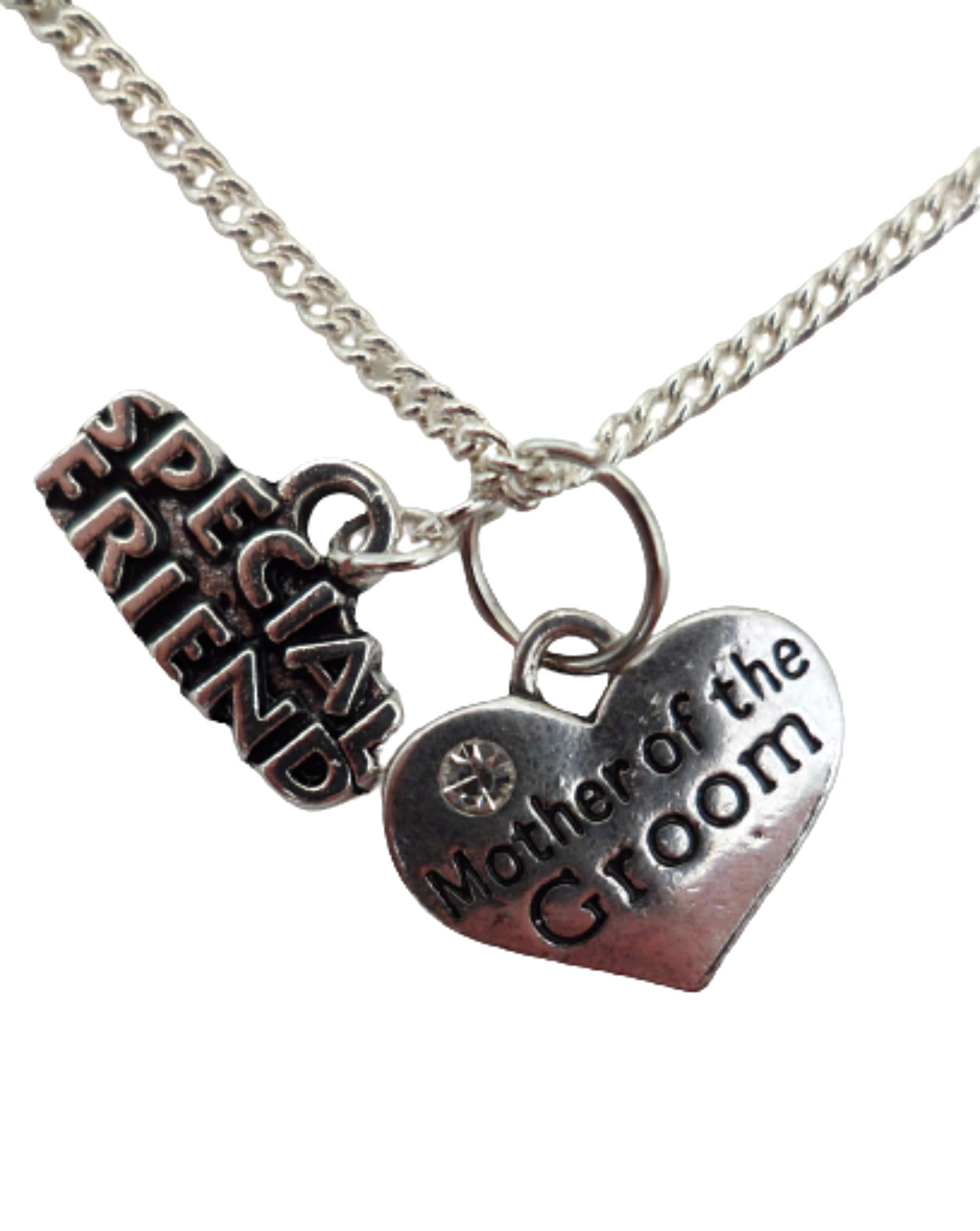 Elegant Silver Plated Heart Charm Necklace - Perfect Gift for Mother of the Groom, Bridesmaids & Special Friends | Wedding Jewelry & Keepsake